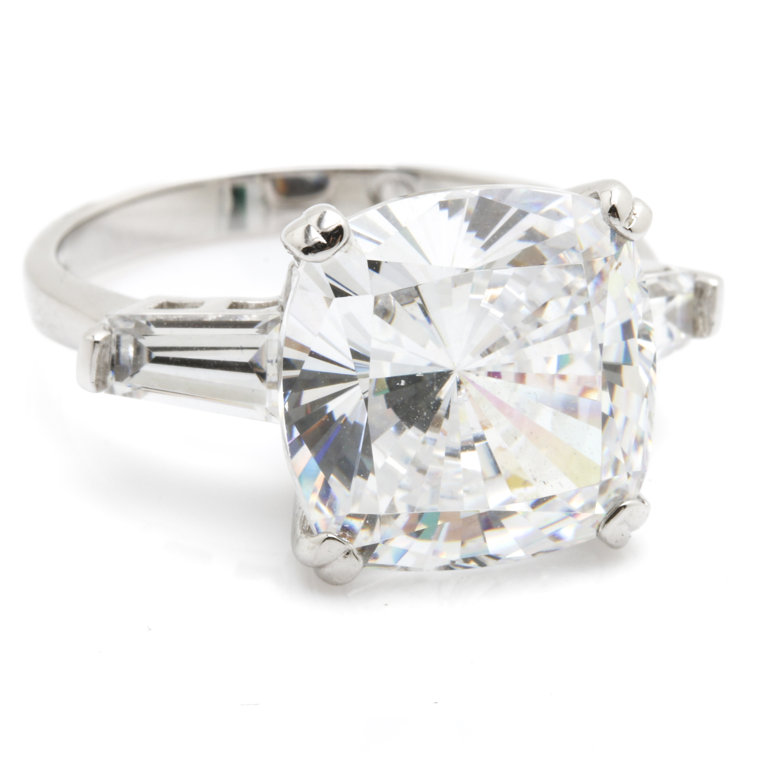 14K White Gold Cubic Zirconia Ring