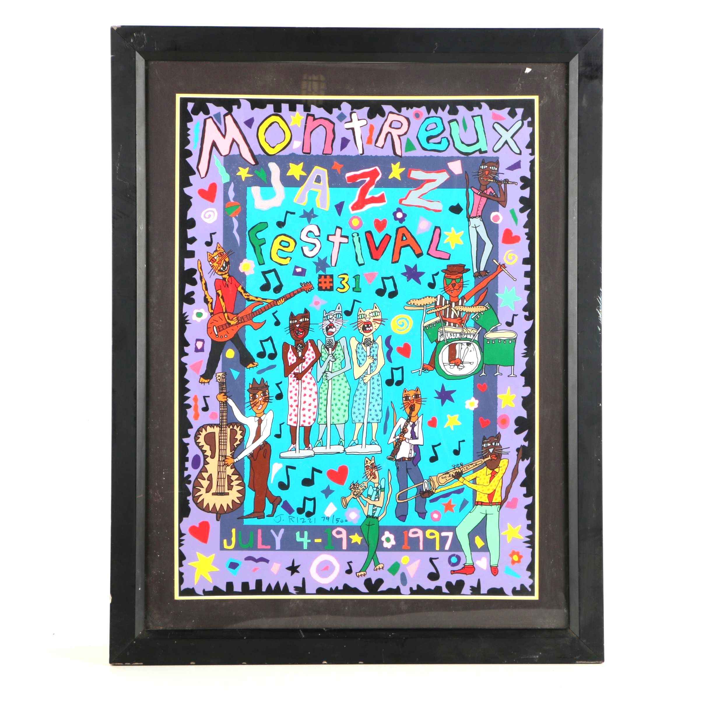 J. Rizzi Limited Edition Serigraph on Paper "Montreux Jazz Festival 1997"