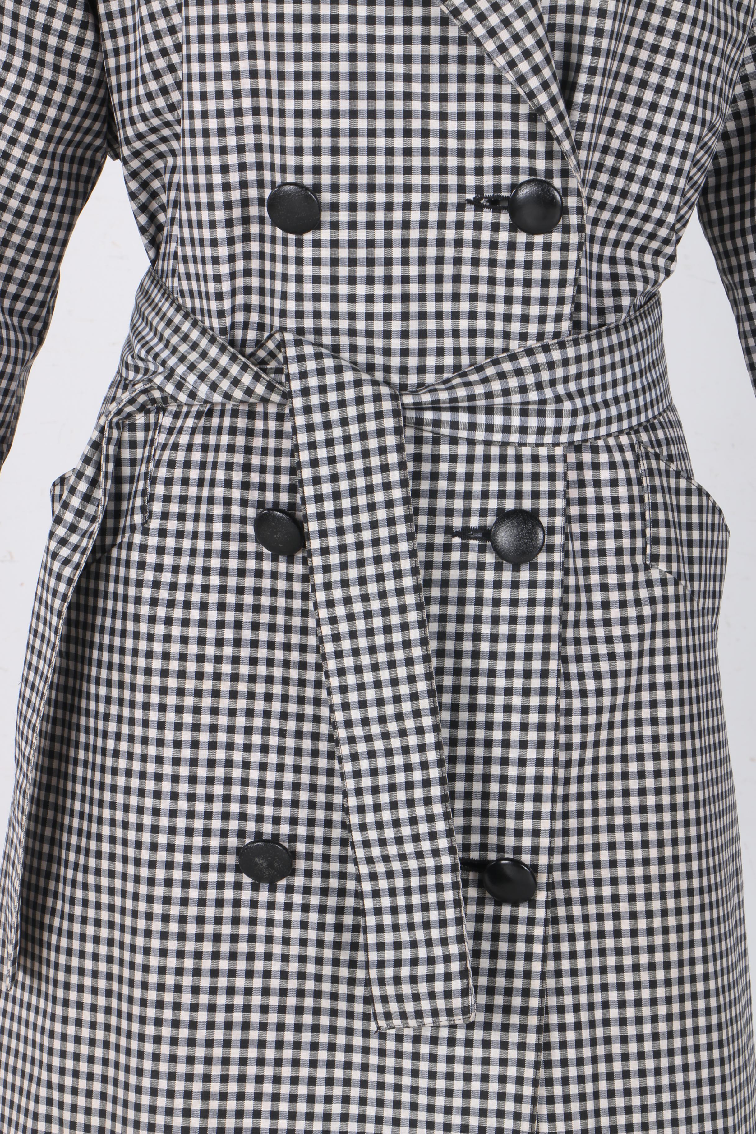 Vintage Count Romi Ltd. Gingham Check Women's Trench Coat