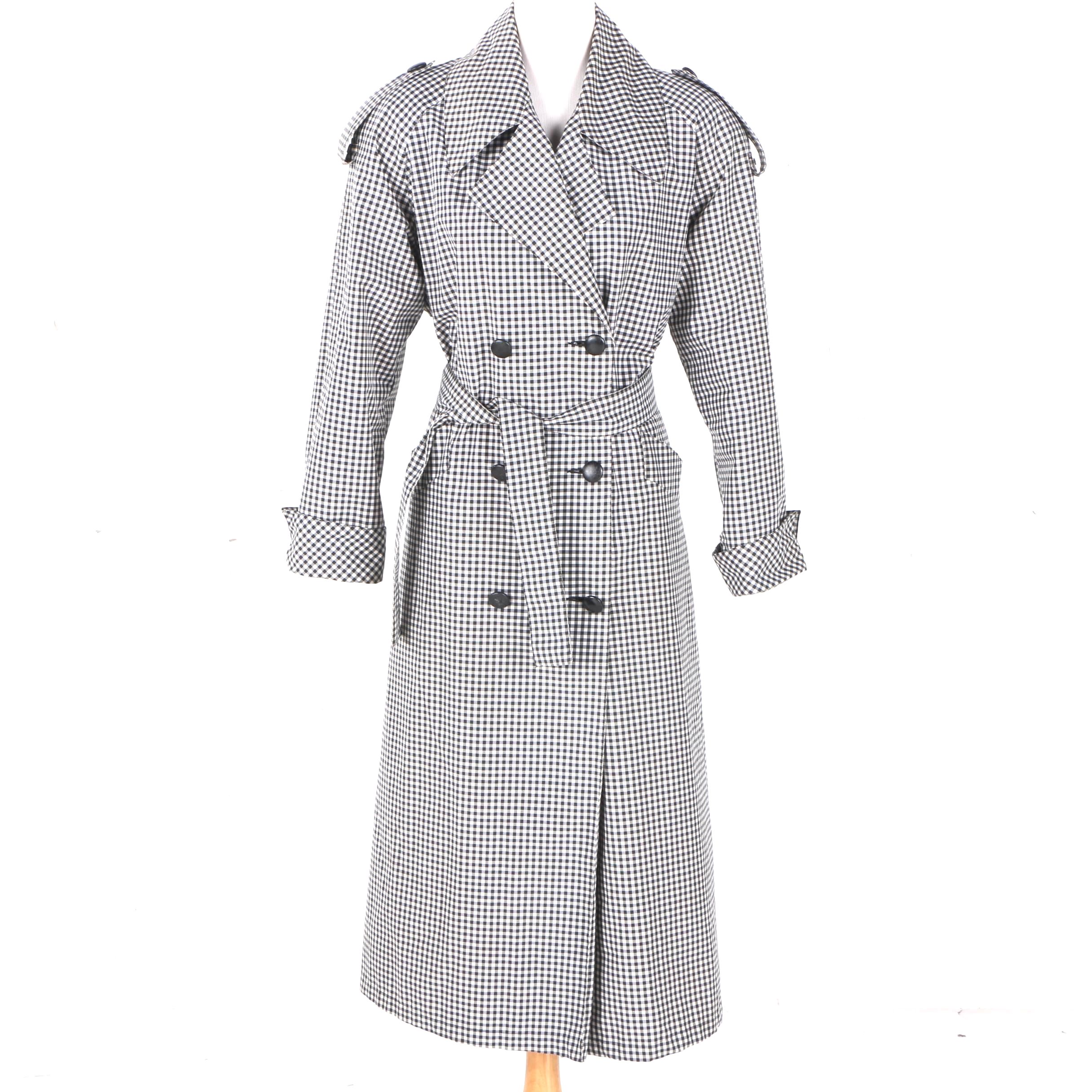 Vintage Count Romi Ltd. Gingham Check Women's Trench Coat