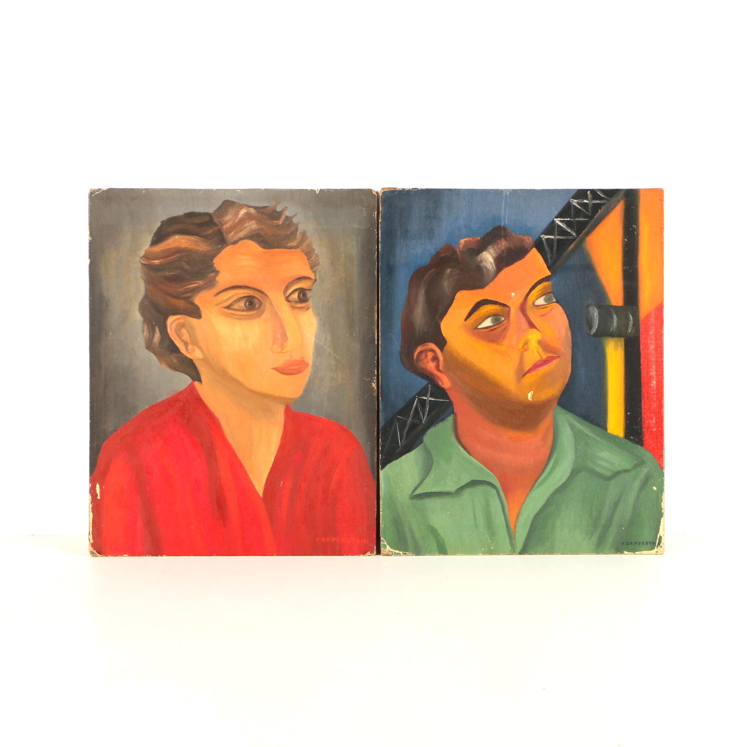Frannie Saperstein Oil Portraits on Canvas Board