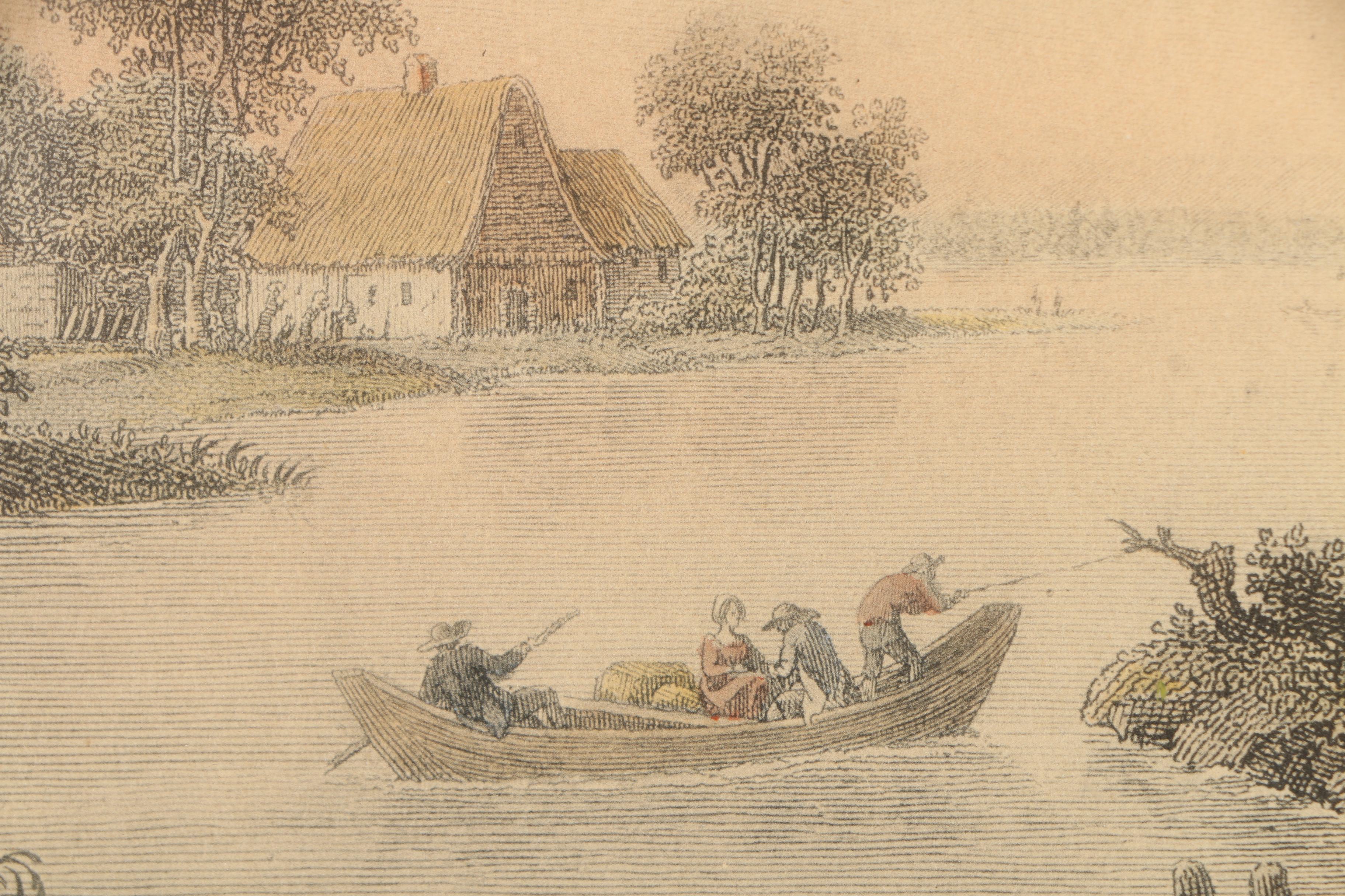 Two French Hand Colored Engravings of River Scenes Including After M. Hilaire