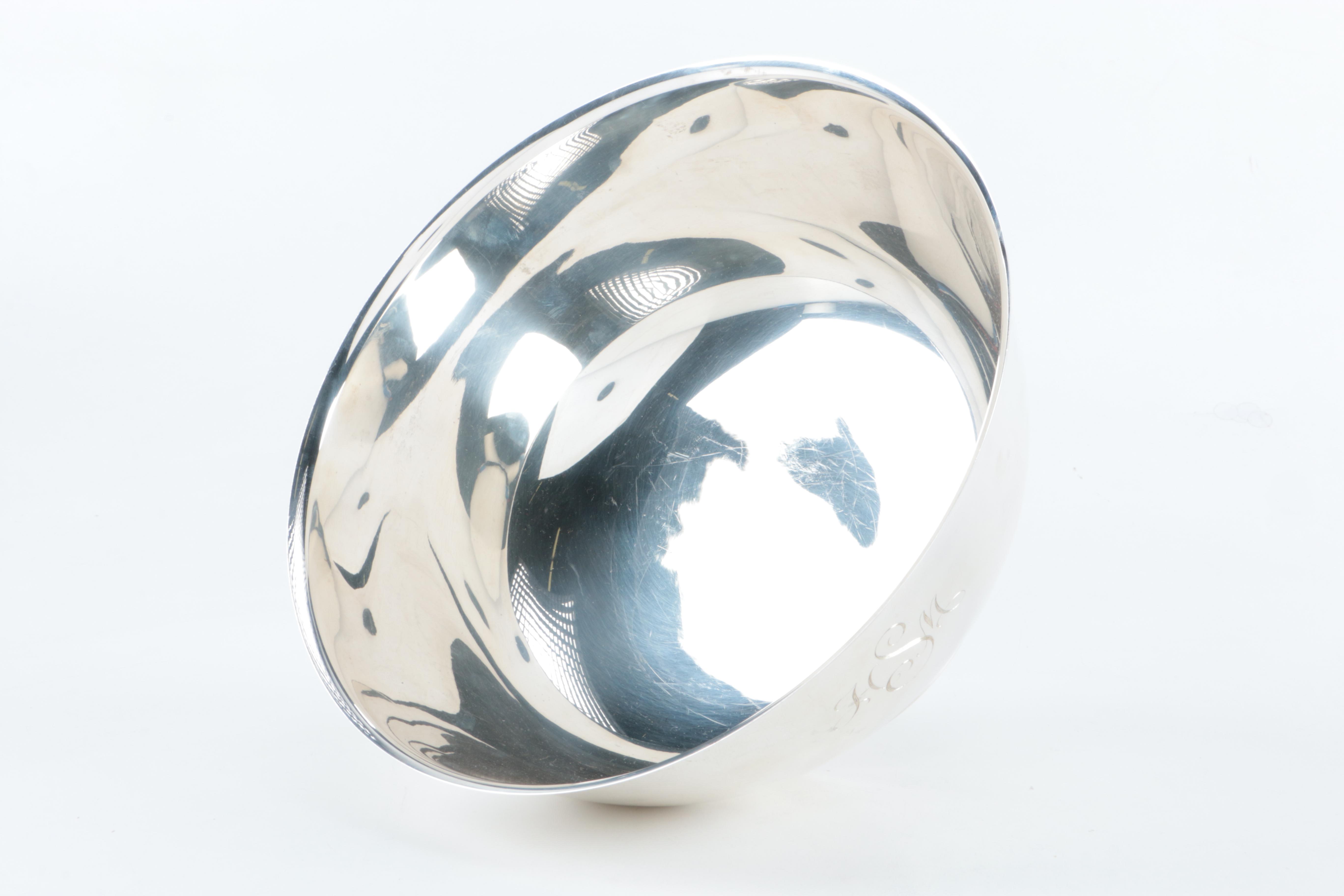 Engraved Tiffany & Co. Sterling Silver Punch Bowl