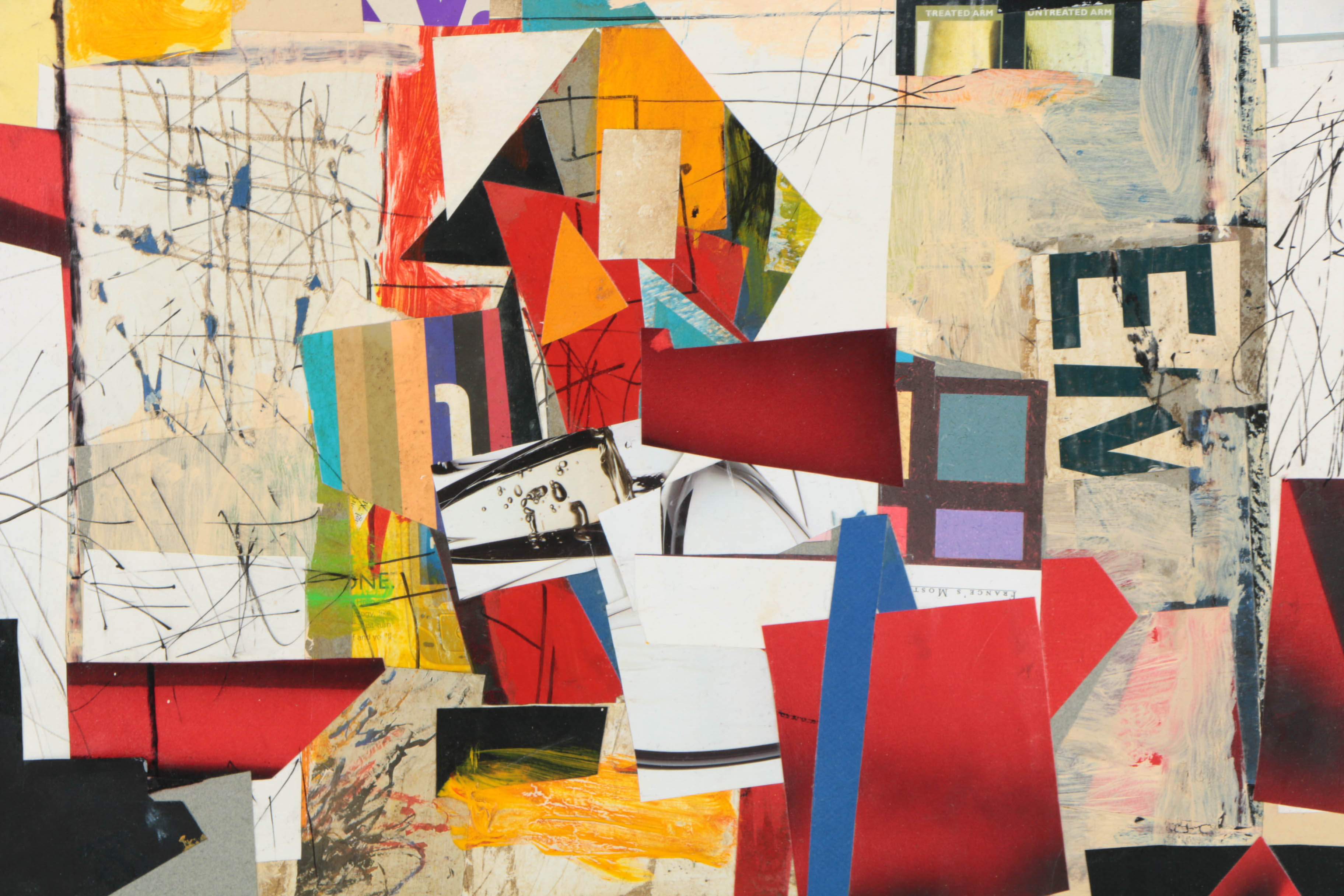 Ronald Ahlström Mixed Media Collage on Board "Untitled"