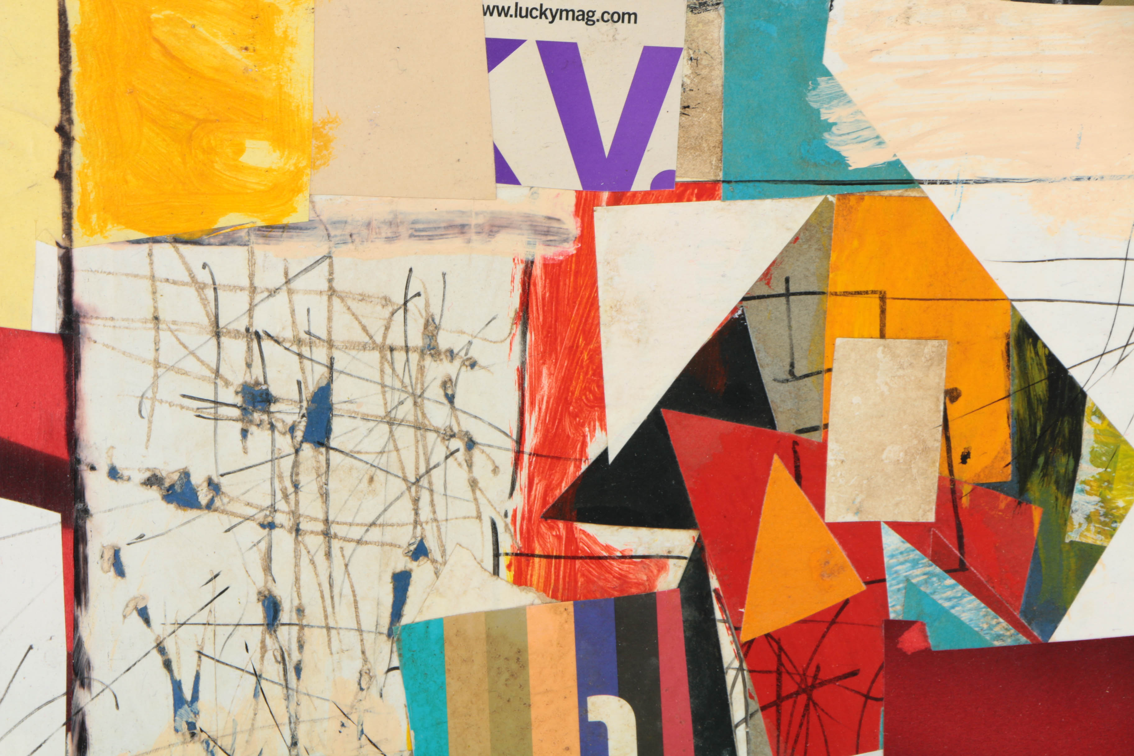 Ronald Ahlström Mixed Media Collage on Board "Untitled"