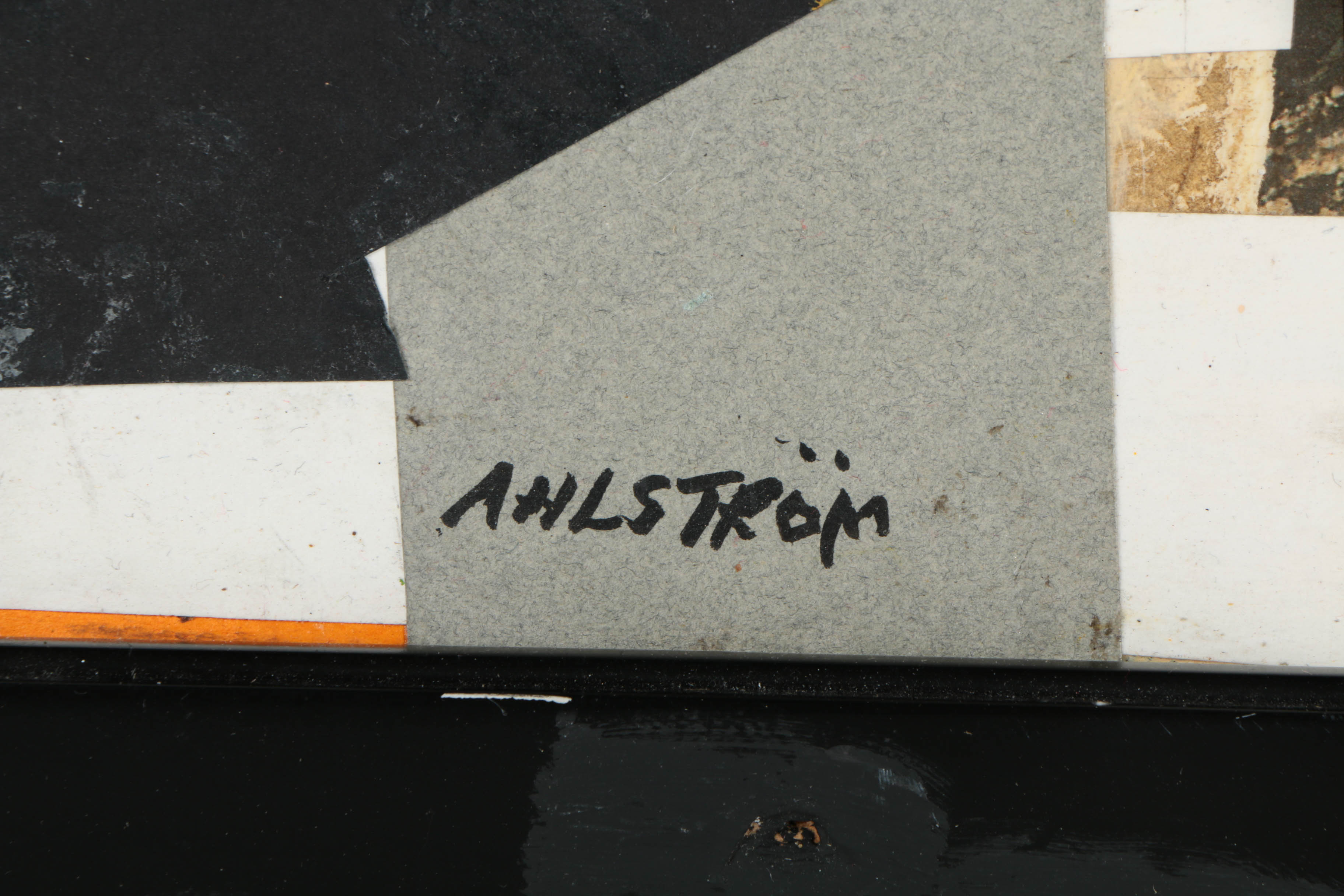 Ronald Ahlström Mixed Media Collage on Board "Untitled"