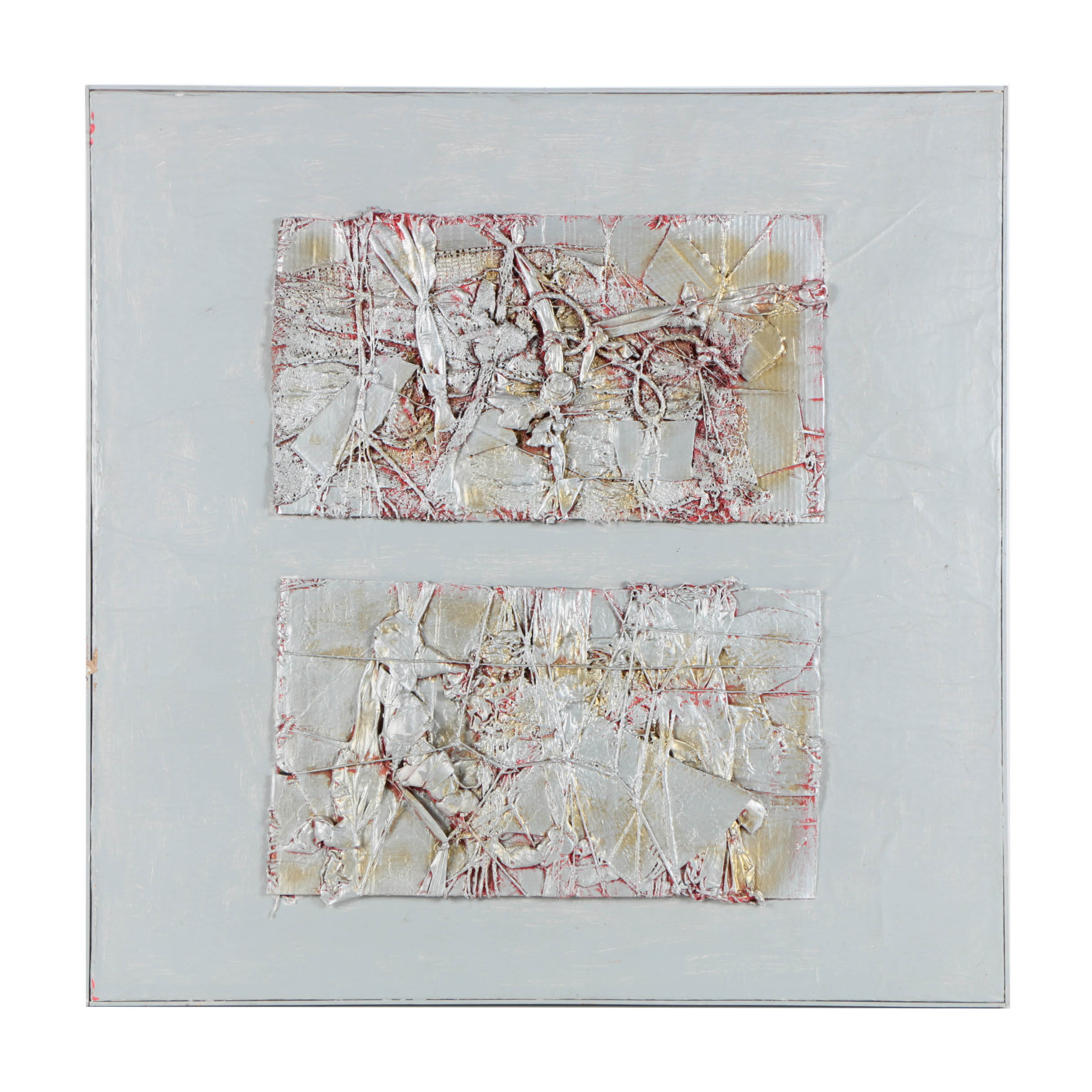 Ronald Ahlström Abstract Mixed Media Collage on Canvas Board