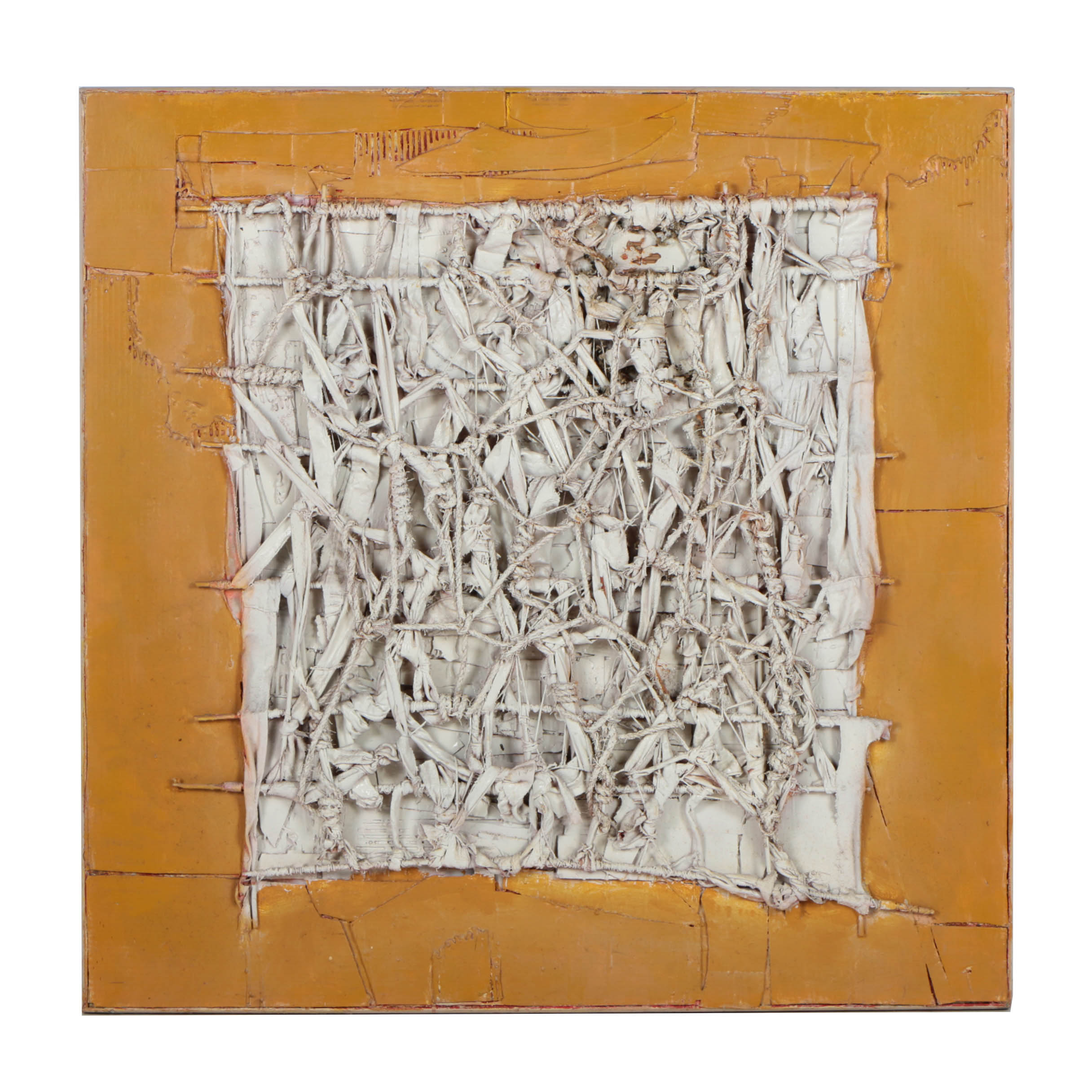 Ronald Ahlström Mix Media Collage on Canvas with Various Materials