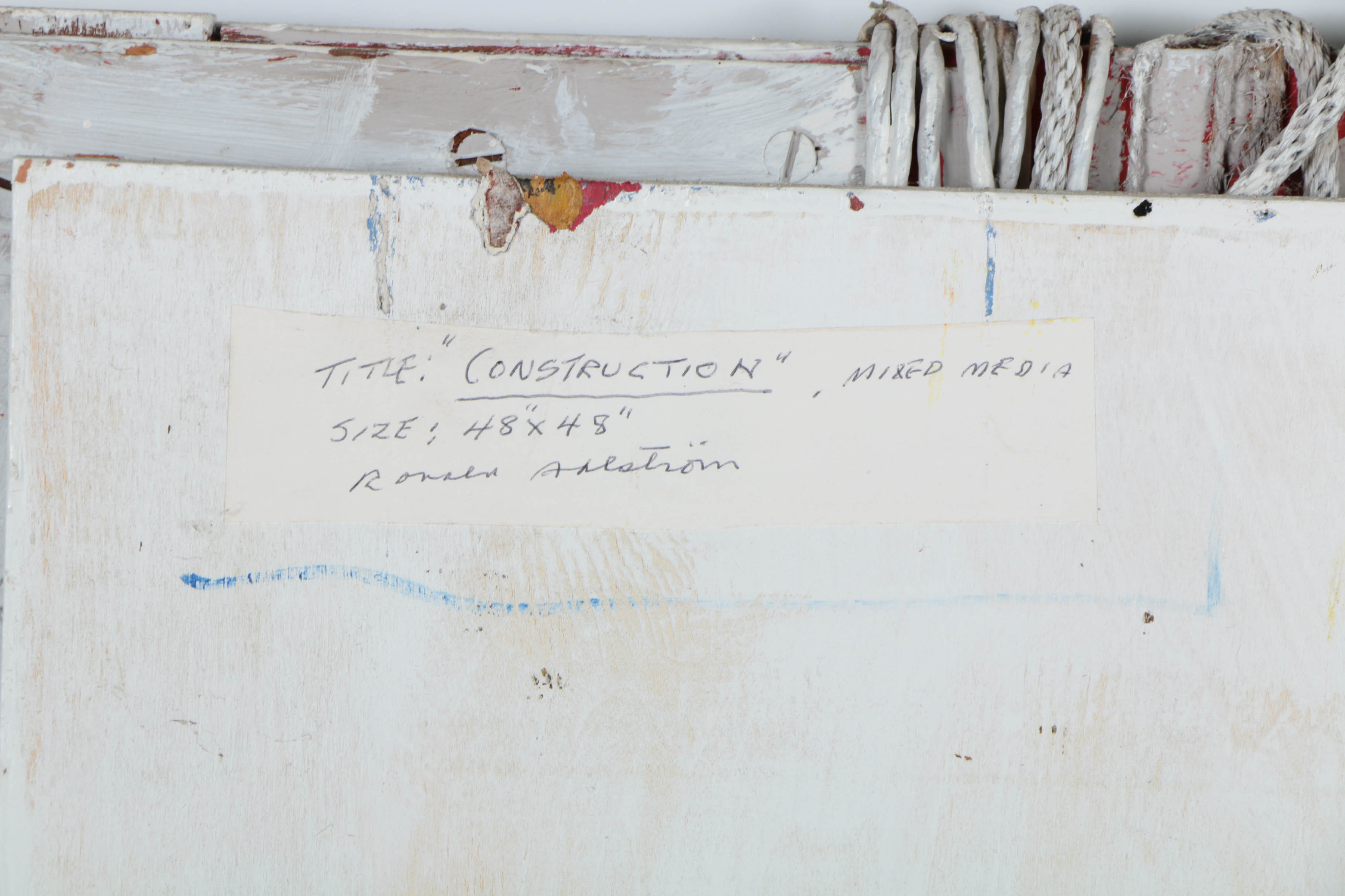 Ronald Ahlström Mixed Media Collage on Board "Construction"