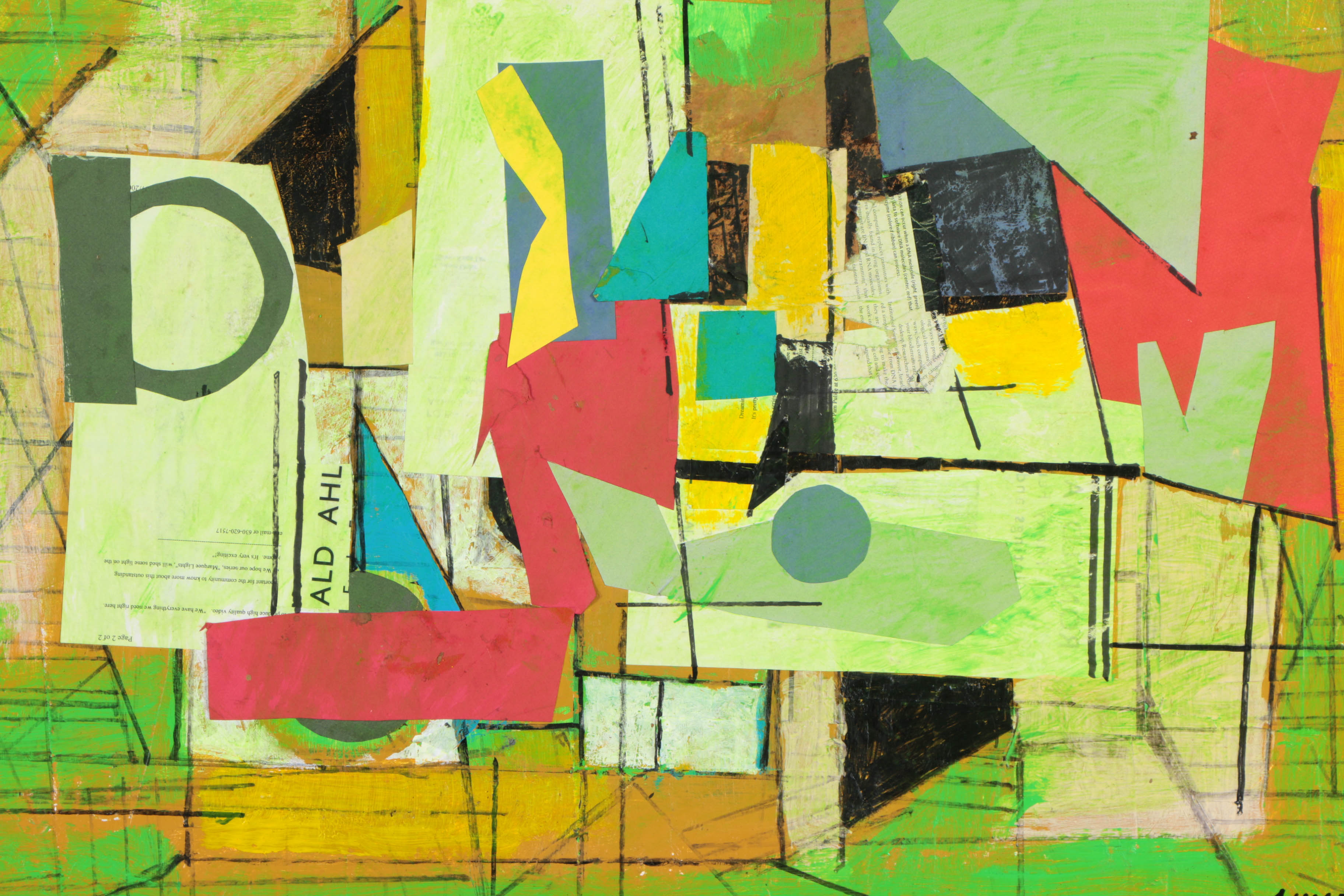 Ronald Ahlström Mixed Media Collages on Canvas Board "Untitled / Figure"