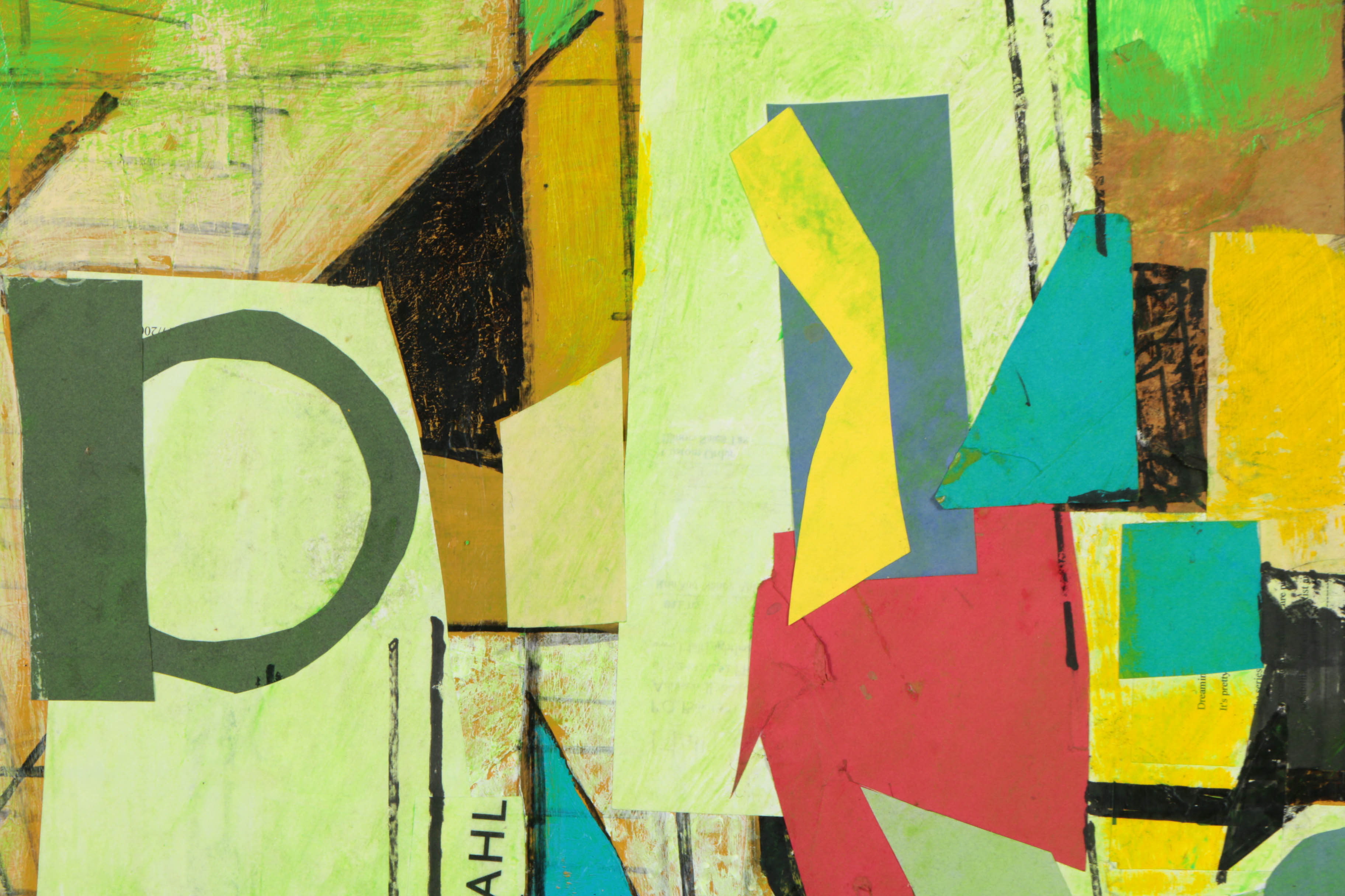 Ronald Ahlström Mixed Media Collages on Canvas Board "Untitled / Figure"