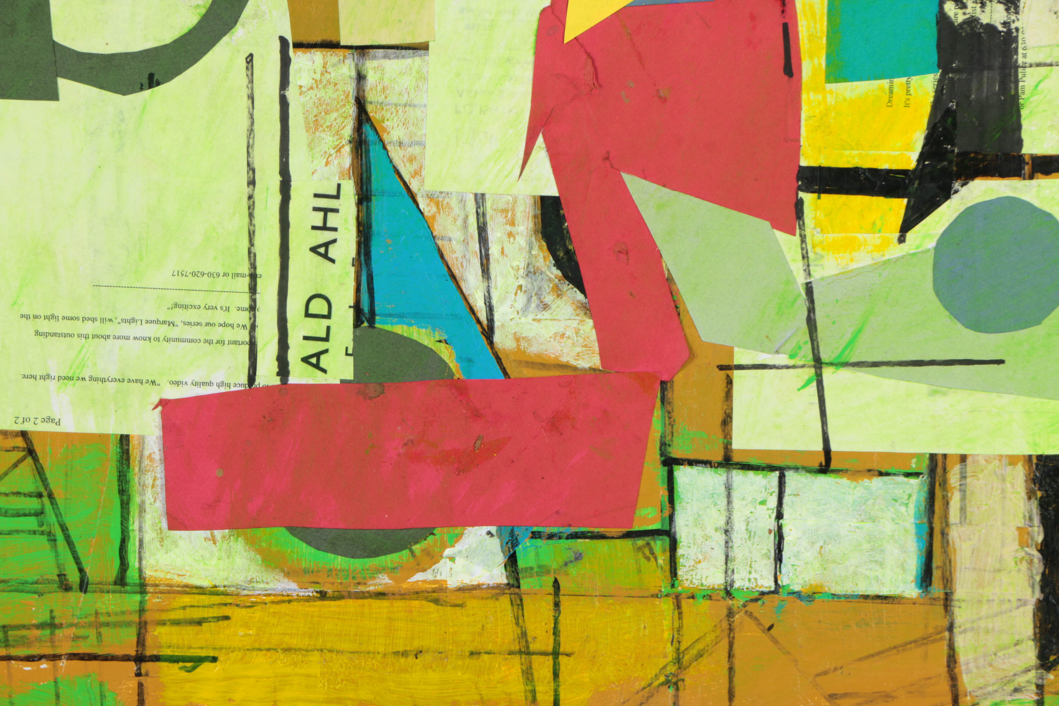 Ronald Ahlström Mixed Media Collages on Canvas Board "Untitled / Figure"