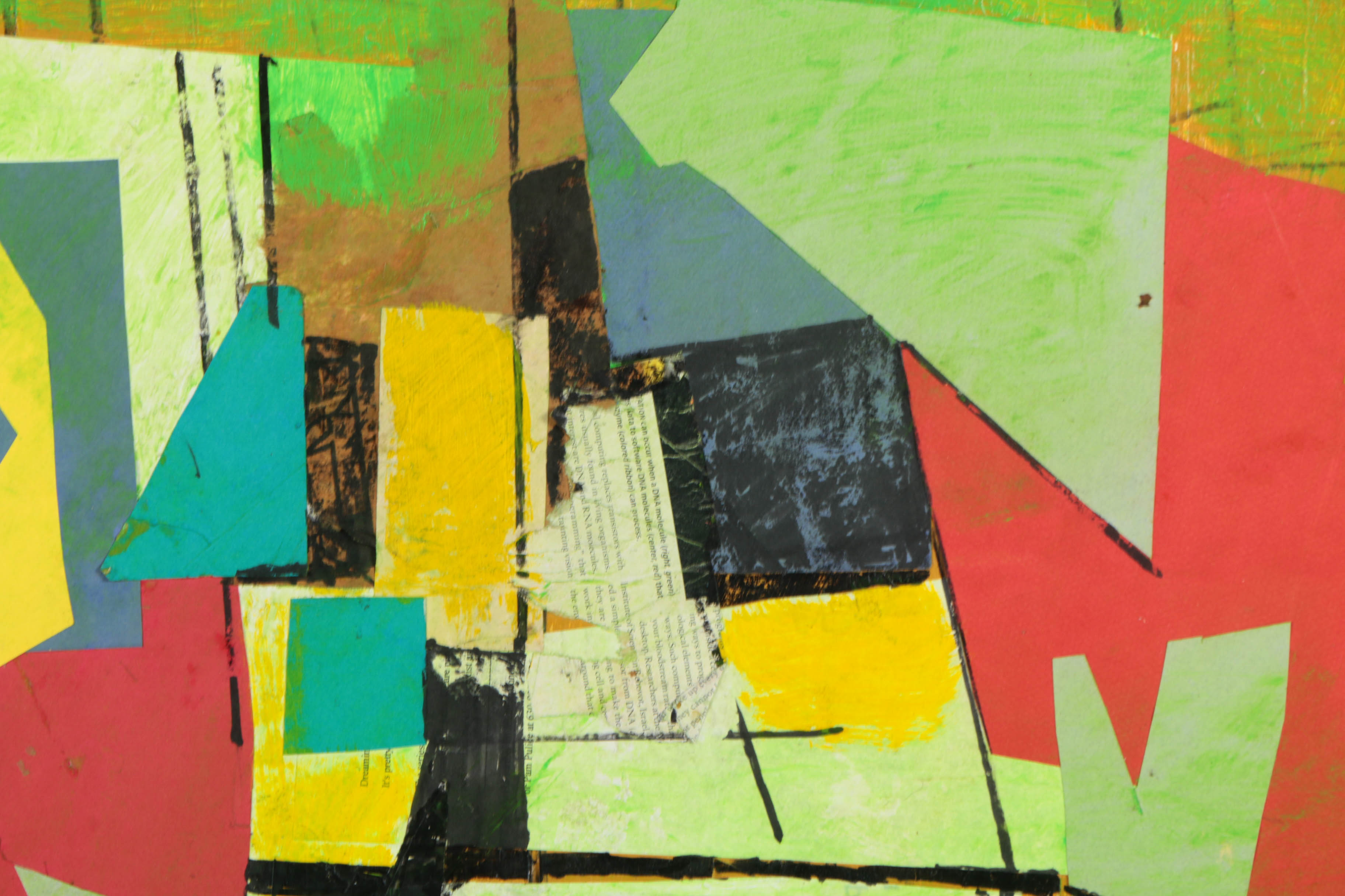 Ronald Ahlström Mixed Media Collages on Canvas Board "Untitled / Figure"