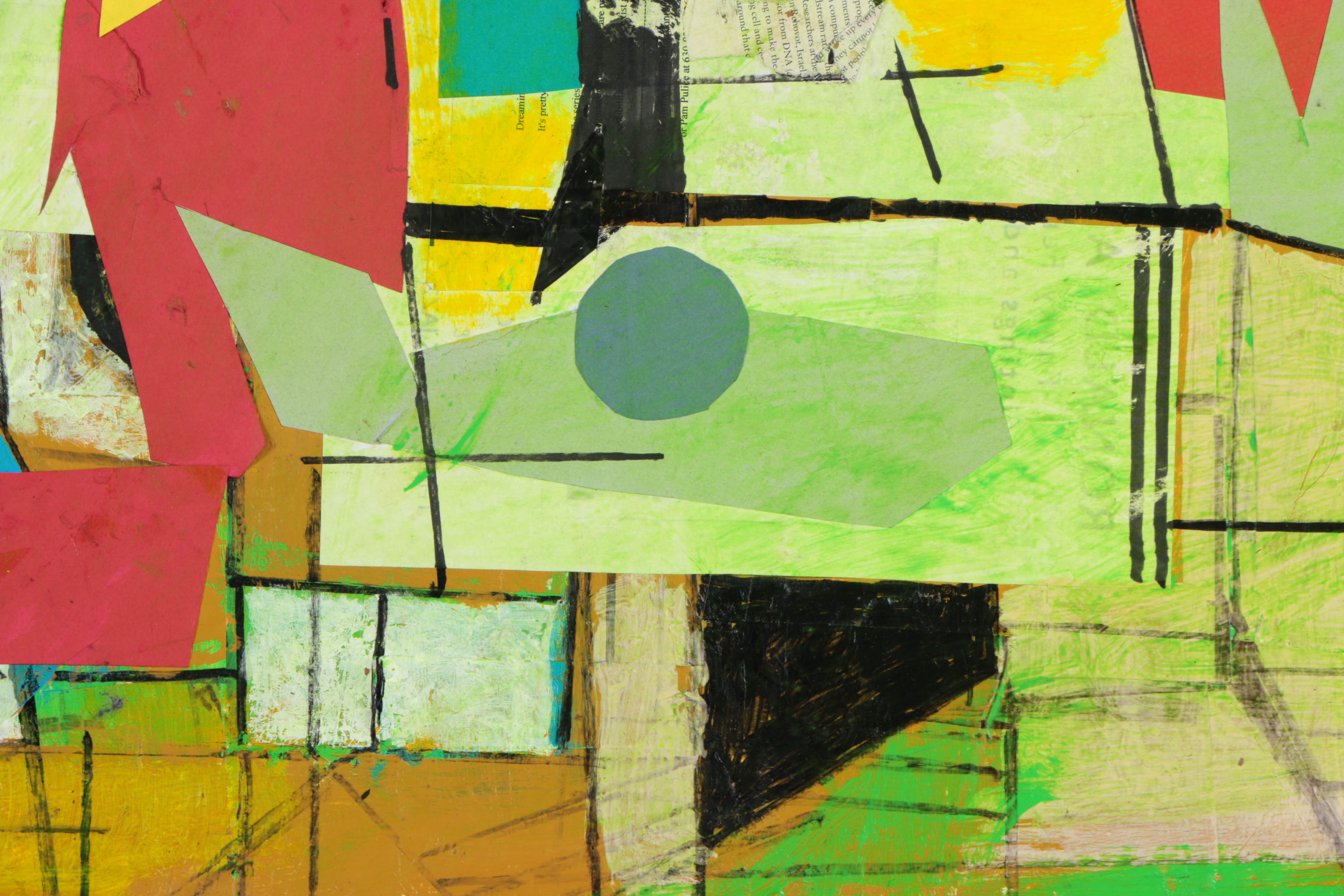 Ronald Ahlström Mixed Media Collages on Canvas Board "Untitled / Figure"