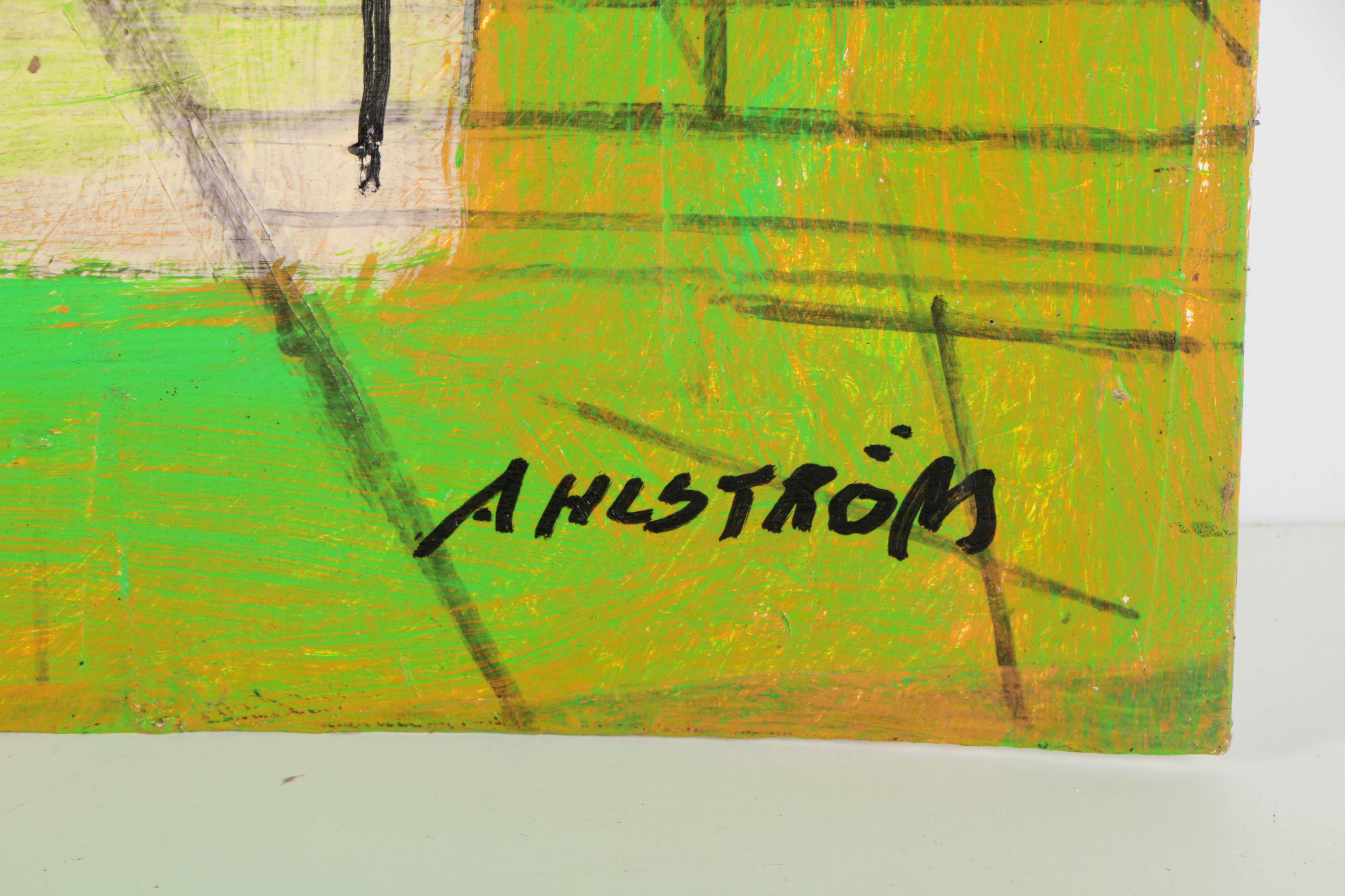 Ronald Ahlström Mixed Media Collages on Canvas Board "Untitled / Figure"