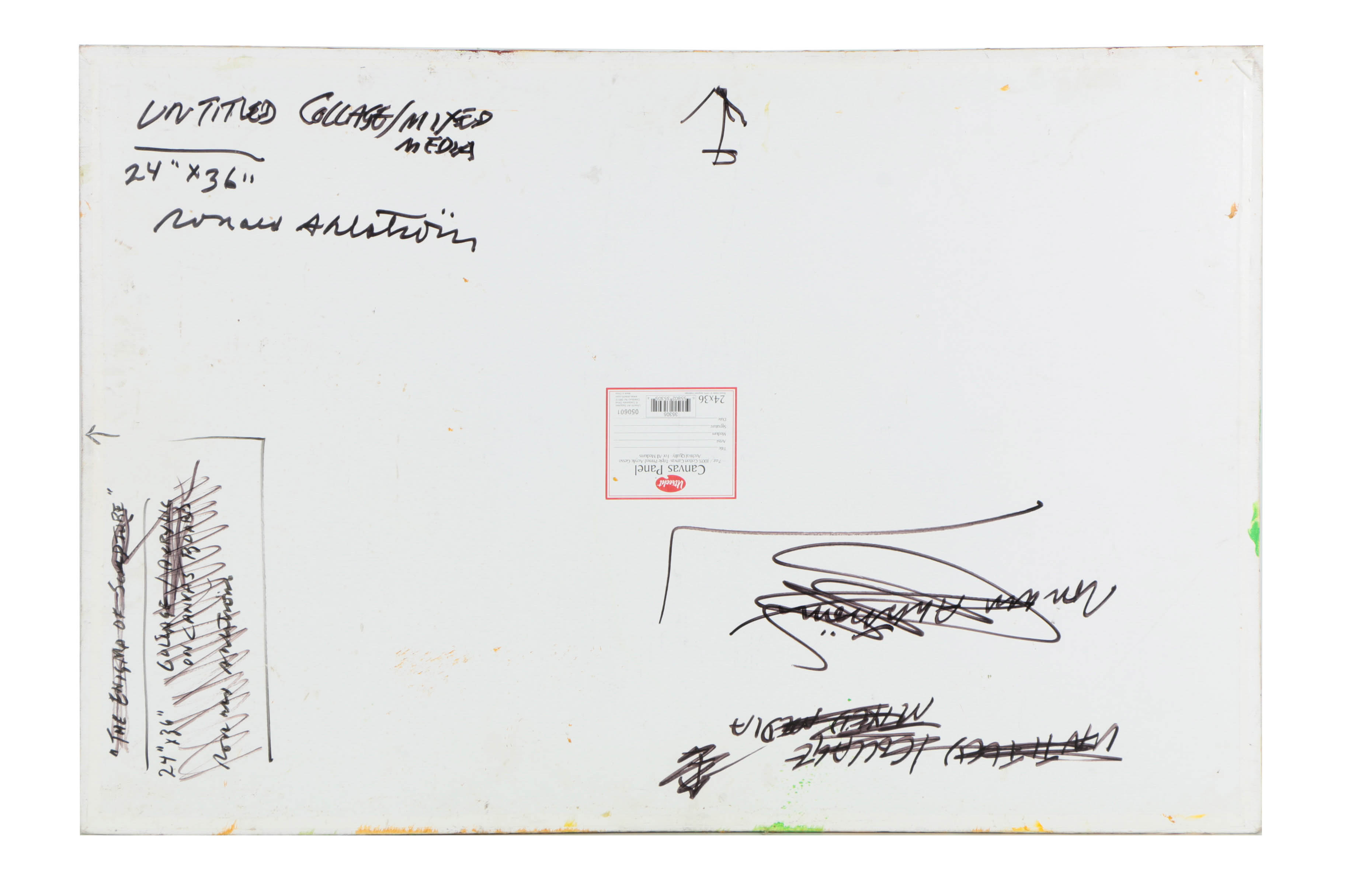 Ronald Ahlström Mixed Media Collages on Canvas Board "Untitled / Figure"