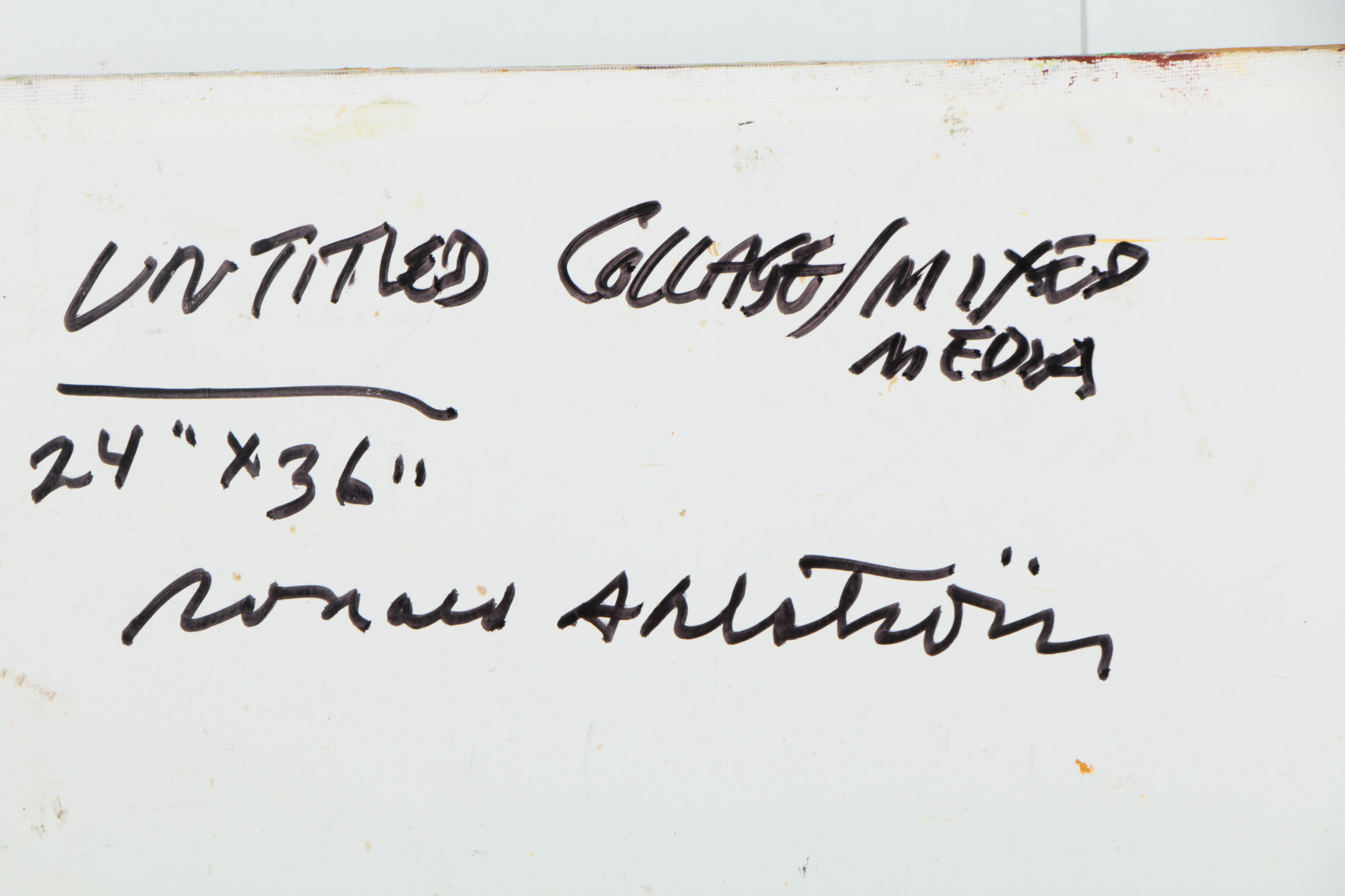 Ronald Ahlström Mixed Media Collages on Canvas Board "Untitled / Figure"