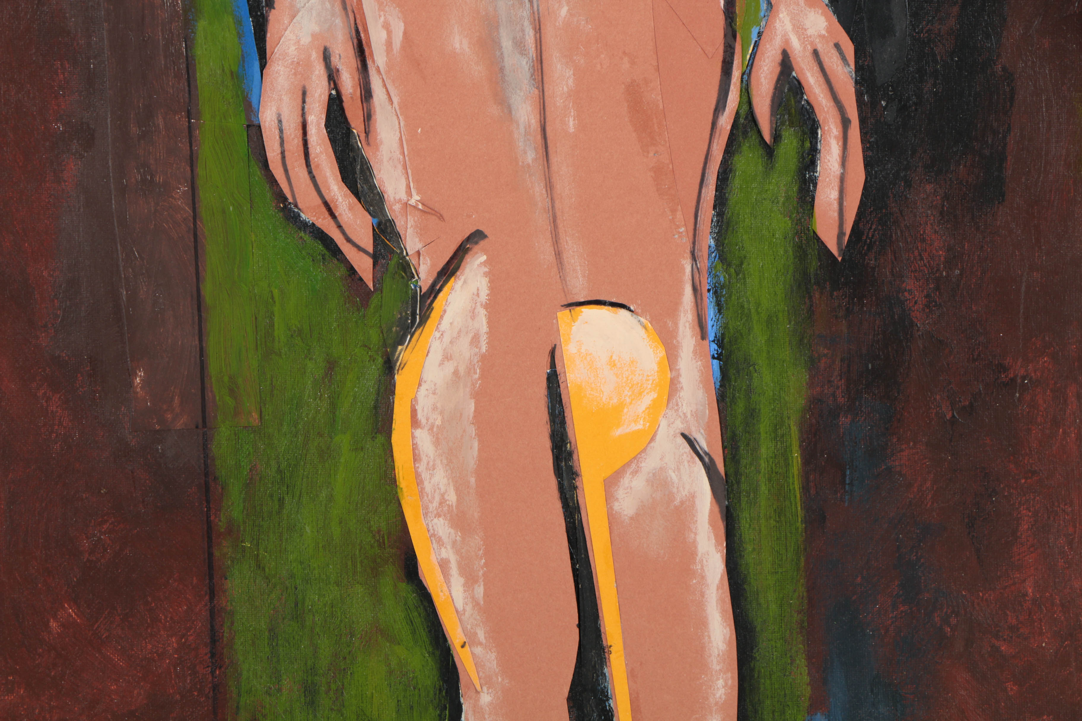 Ronald Ahlström Mixed Media Collages on Canvas Board "Untitled / Figure"