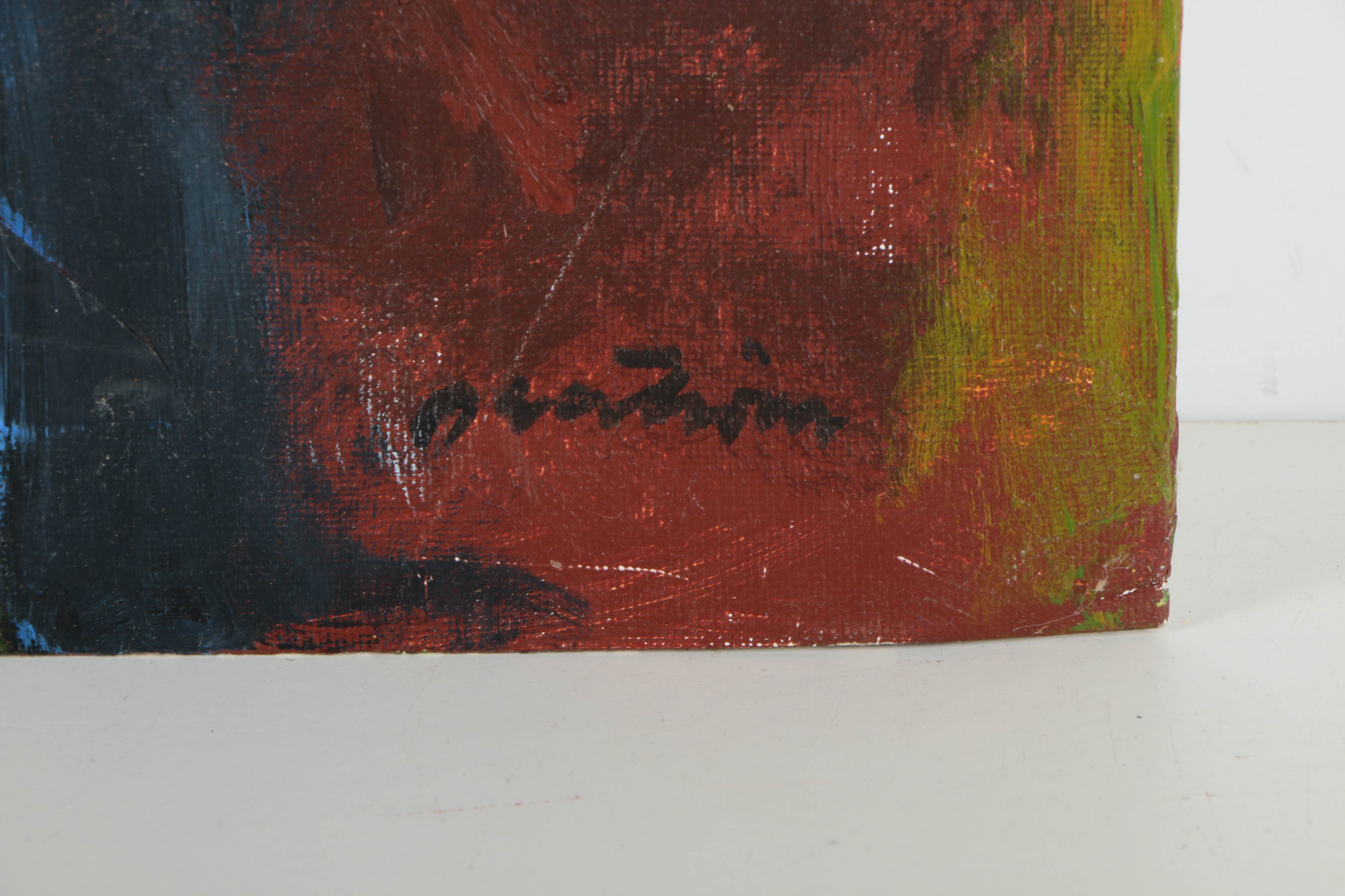 Ronald Ahlström Mixed Media Collages on Canvas Board "Untitled / Figure"