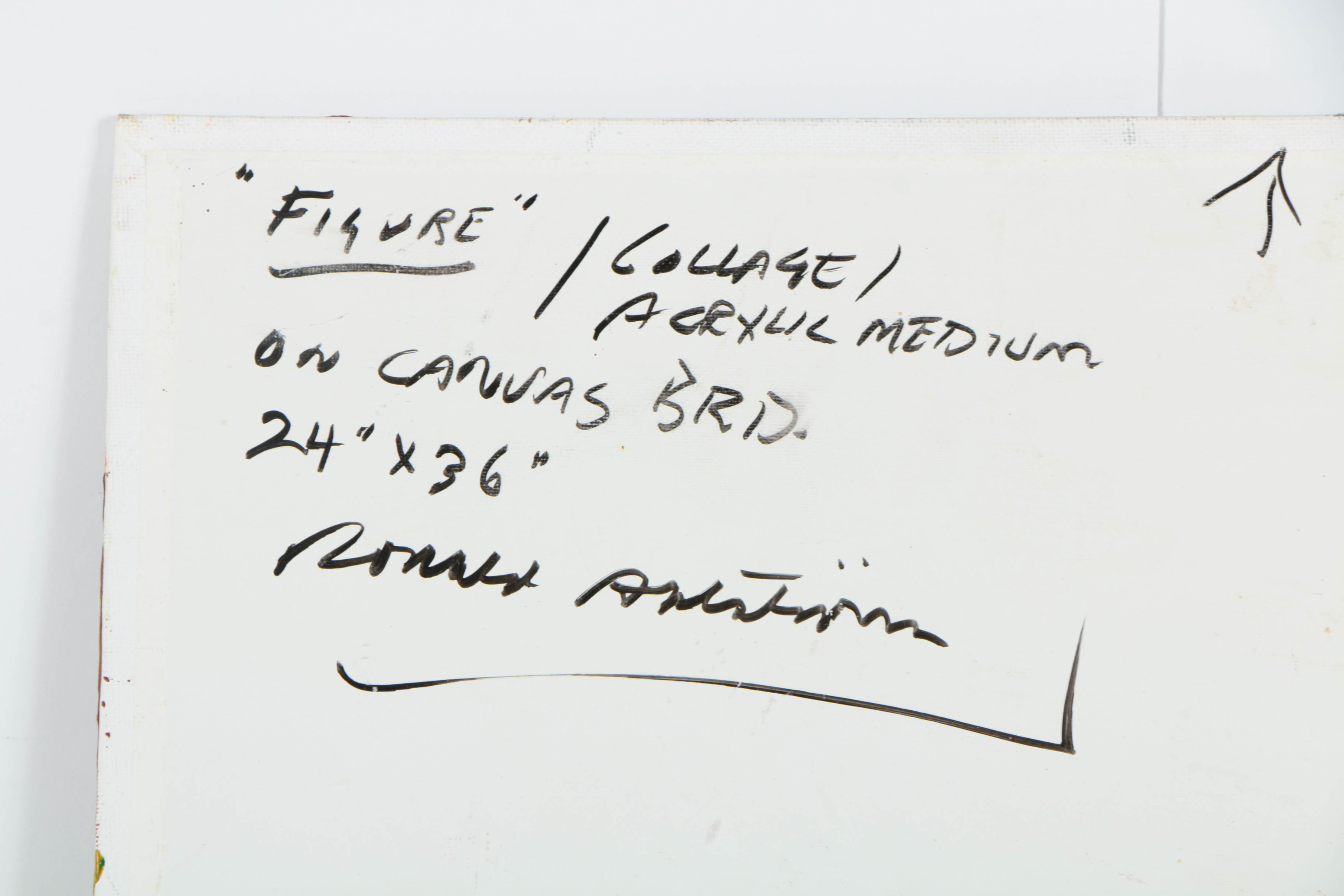 Ronald Ahlström Mixed Media Collages on Canvas Board "Untitled / Figure"