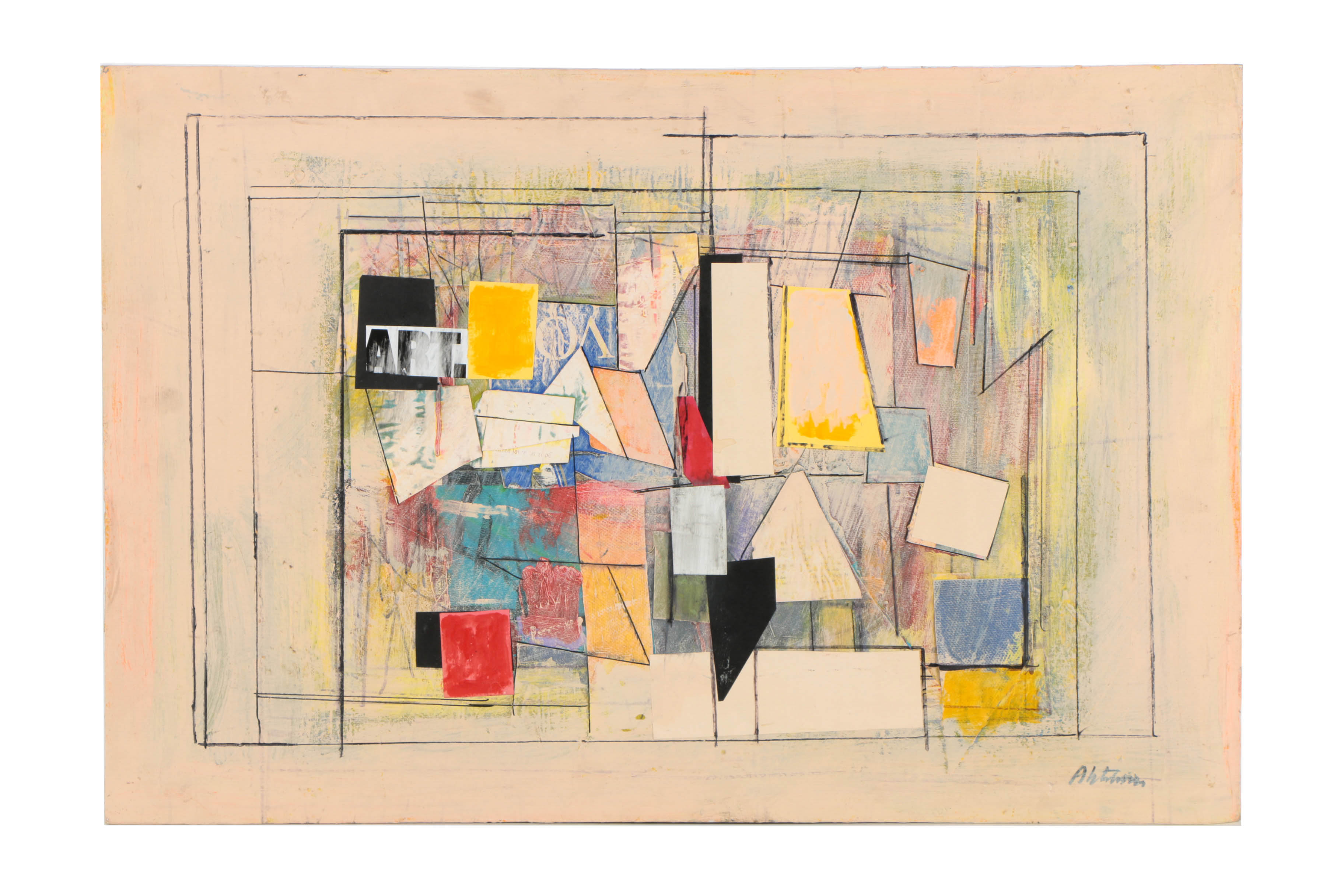 Collection of Ronald Ahlström Abstract Mixed Media Compositions on Canvas Boards