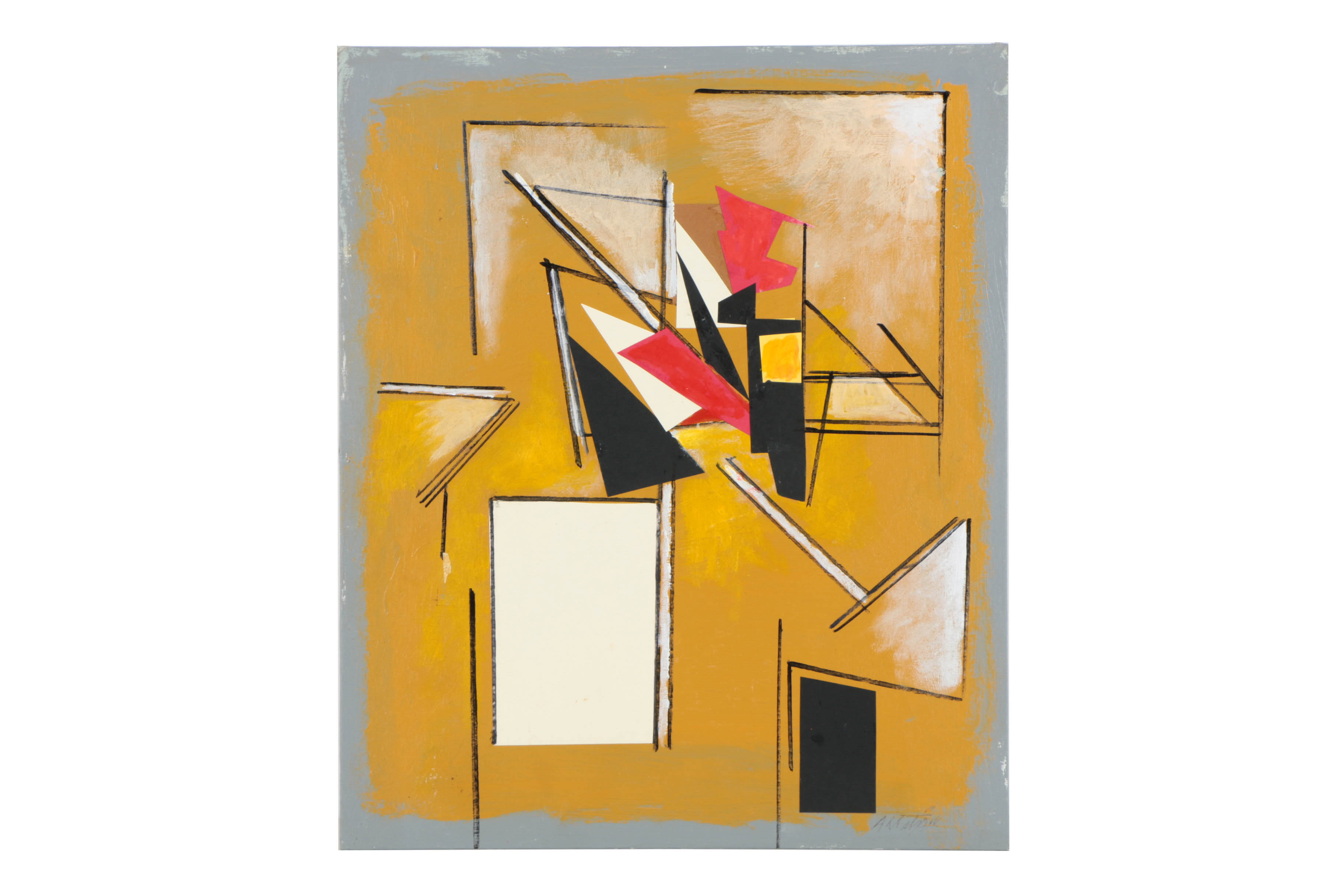 Collection of Ronald Ahlström Abstract Mixed Media Compositions on Canvas Boards