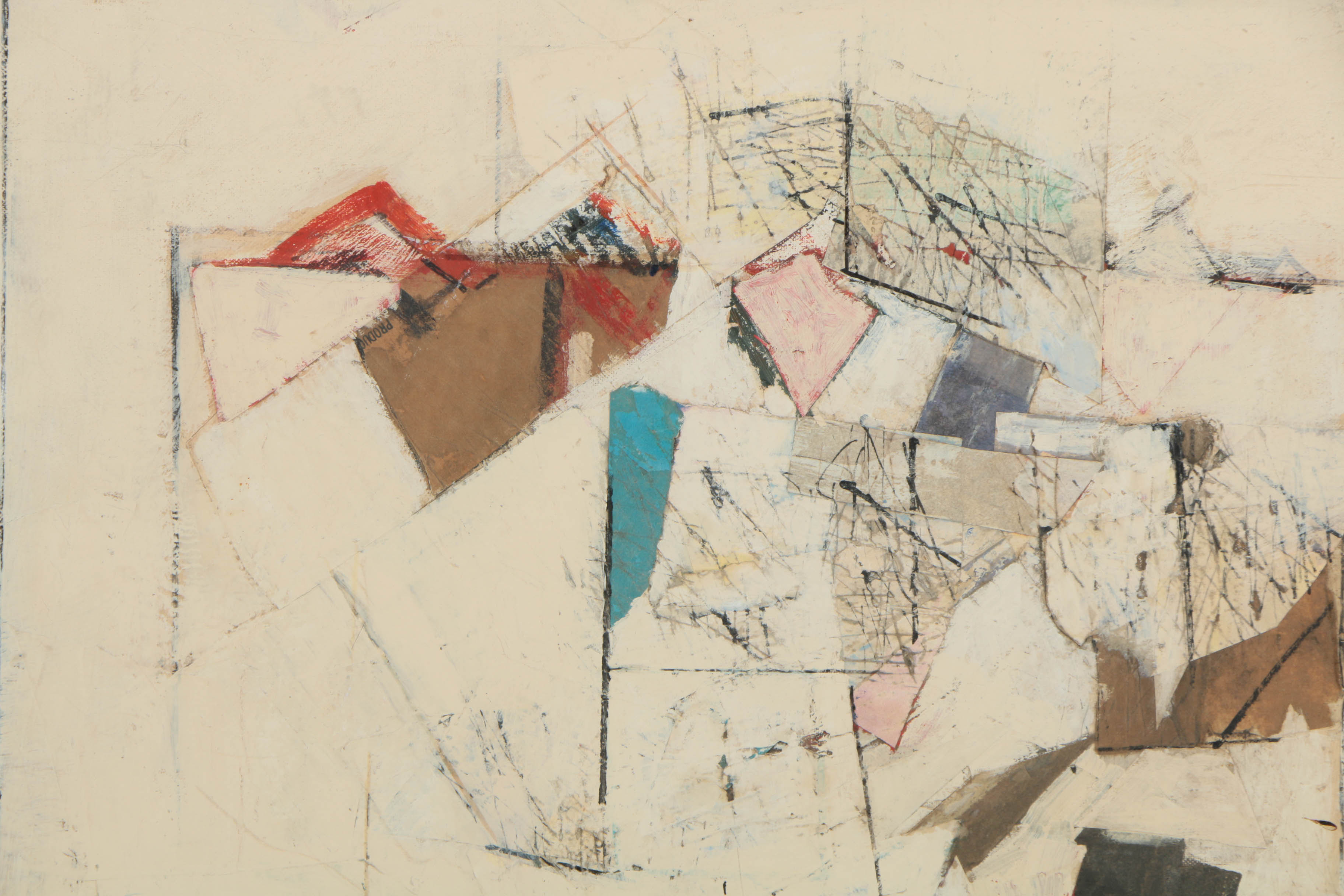 Ronald Ahlström Abstract Mixed Media Collage on Board "Untitled"