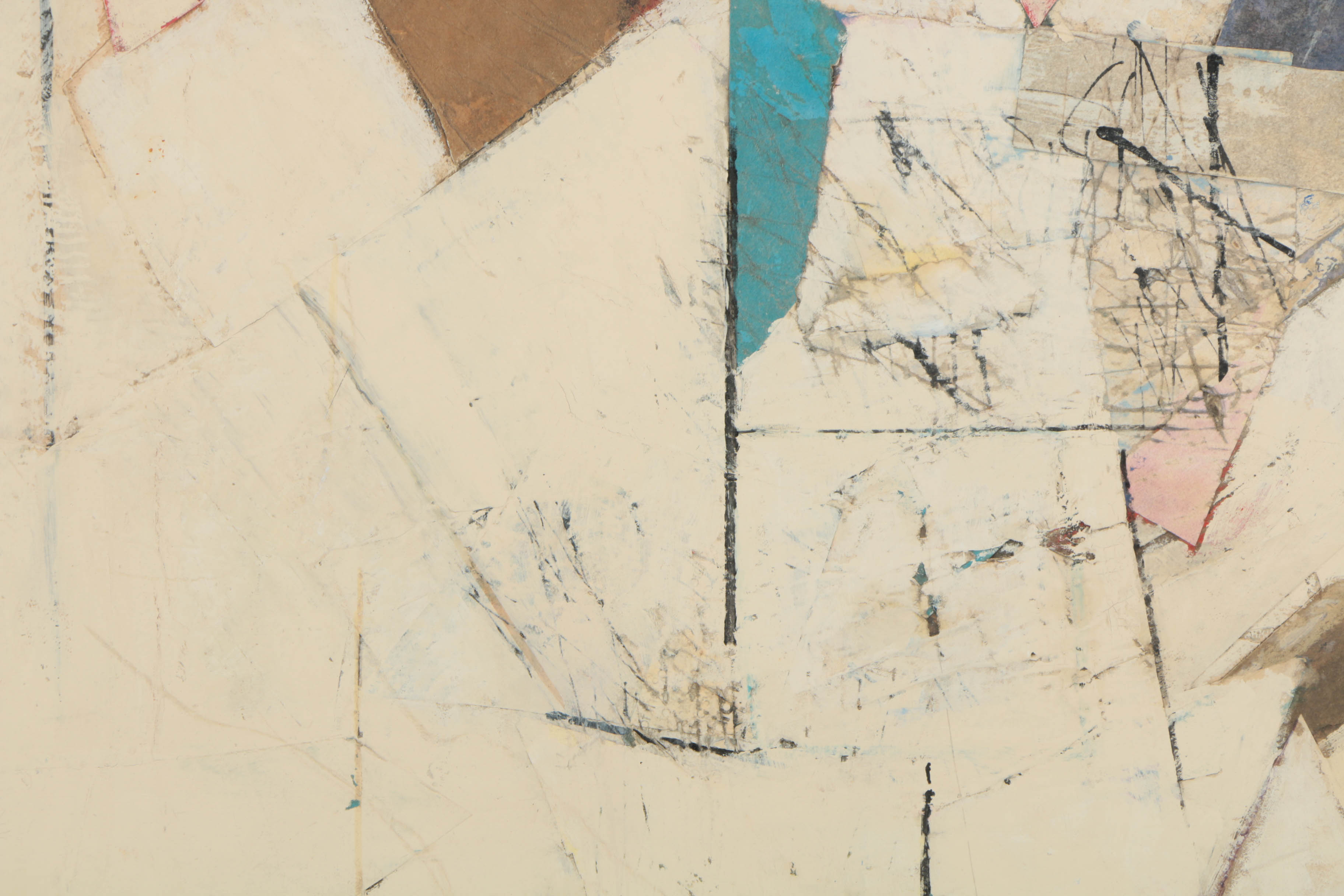 Ronald Ahlström Abstract Mixed Media Collage on Board "Untitled"