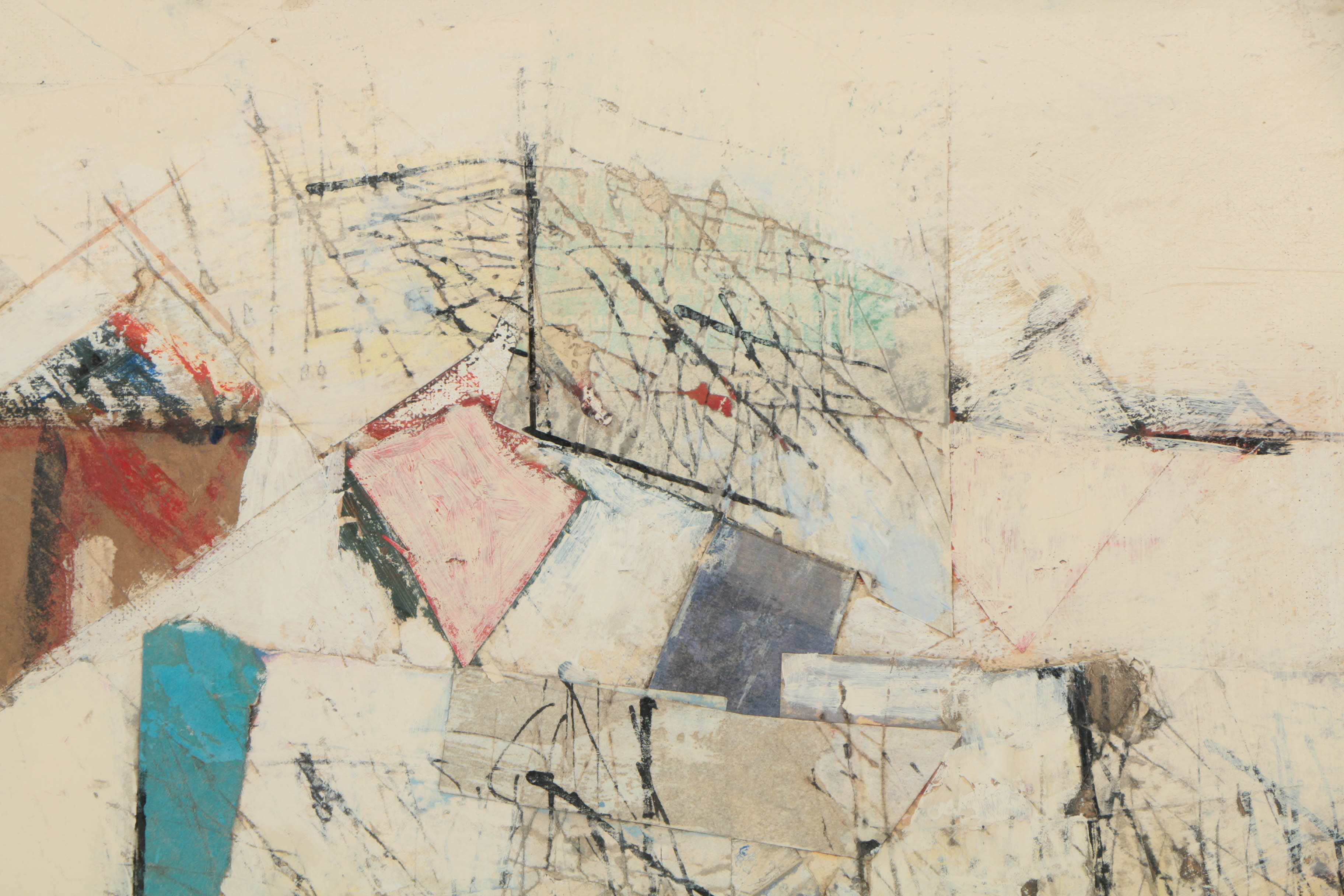 Ronald Ahlström Abstract Mixed Media Collage on Board "Untitled"