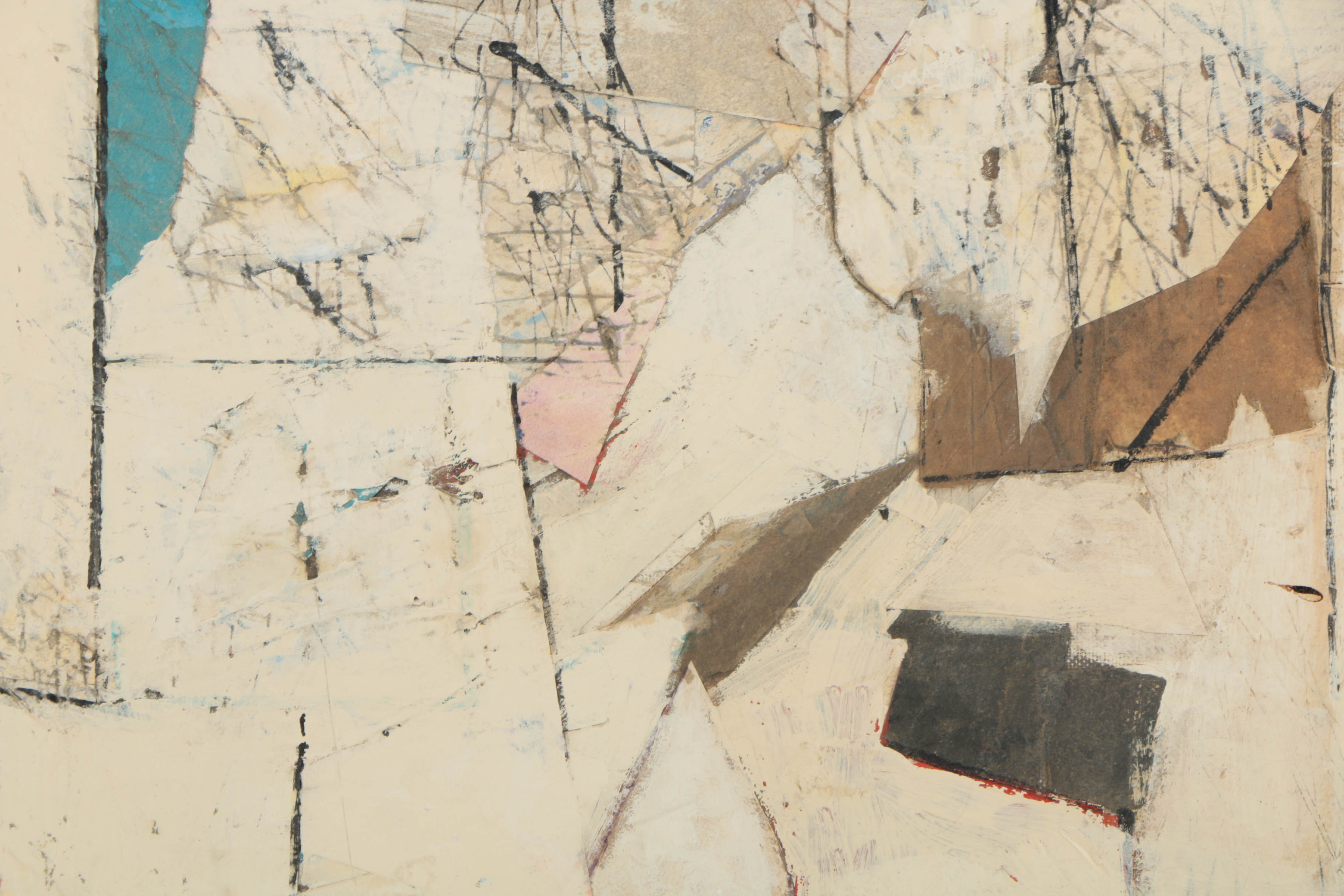 Ronald Ahlström Abstract Mixed Media Collage on Board "Untitled"