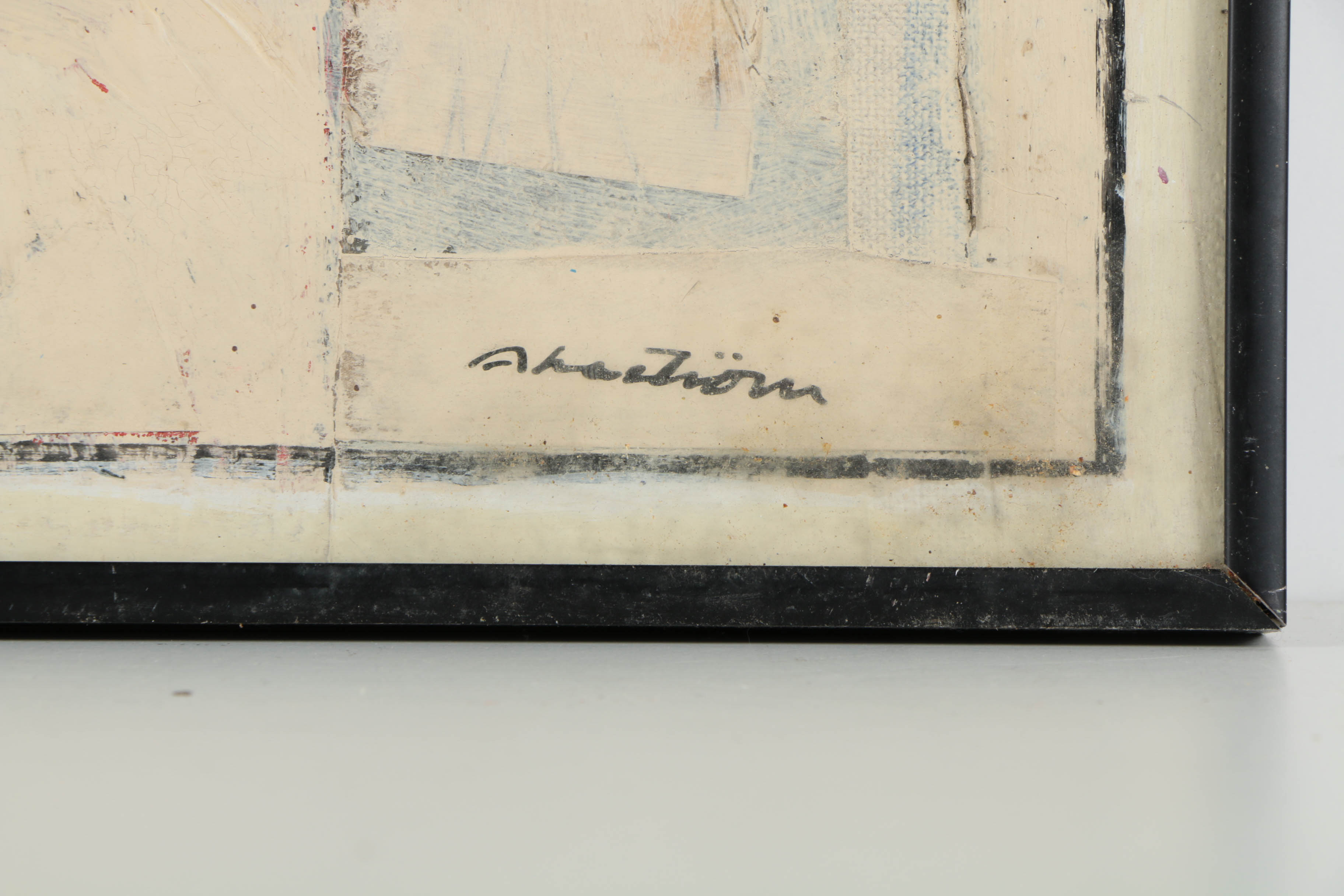 Ronald Ahlström Abstract Mixed Media Collage on Board "Untitled"