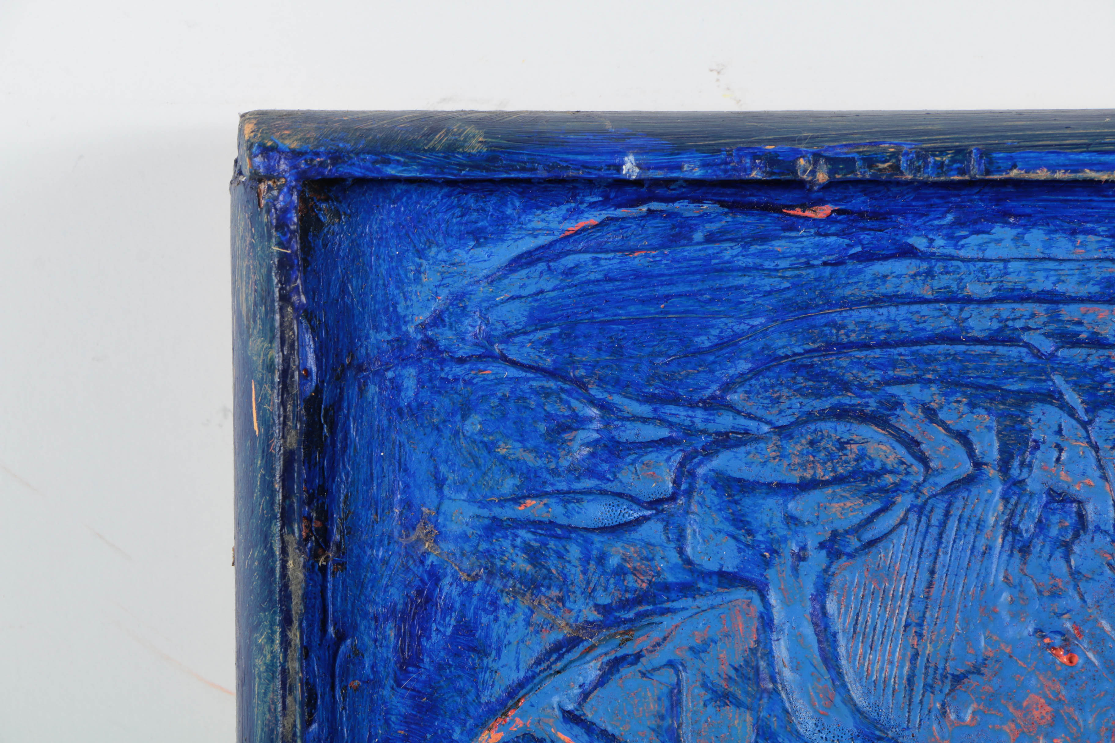 Ronald Ahlström Mixed Media Collage on Canvas Abstract Scene