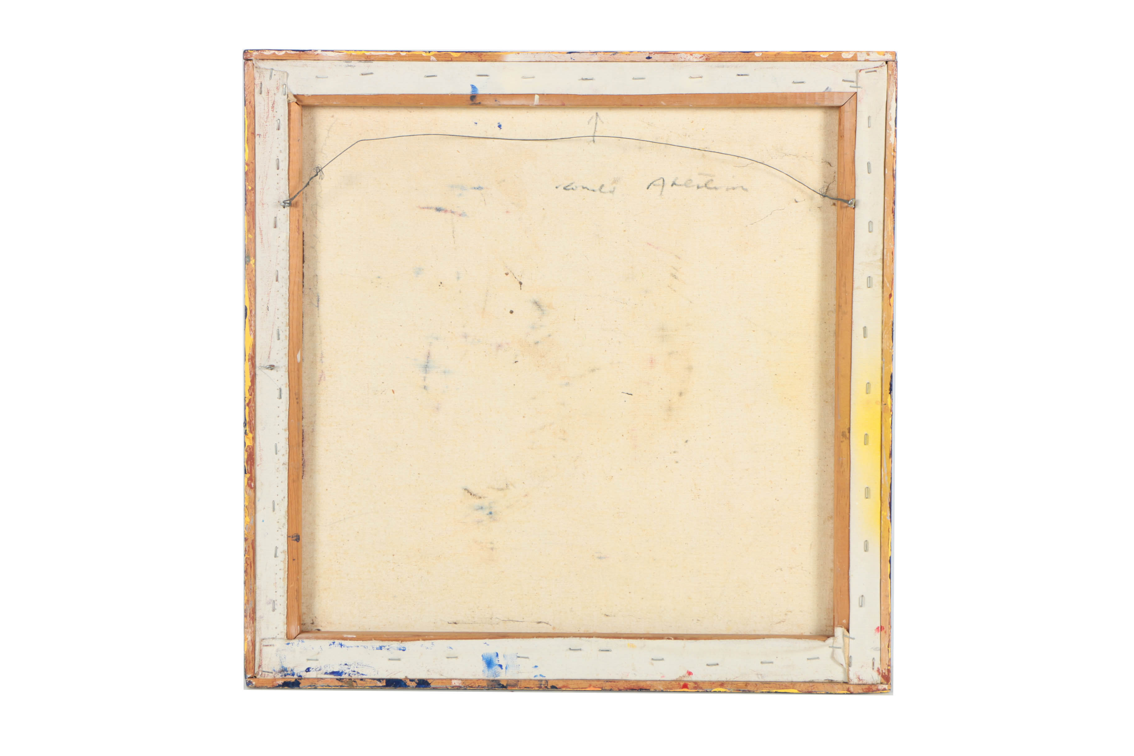 Ronald Ahlström Mixed Media Collage on Canvas Abstract Scene