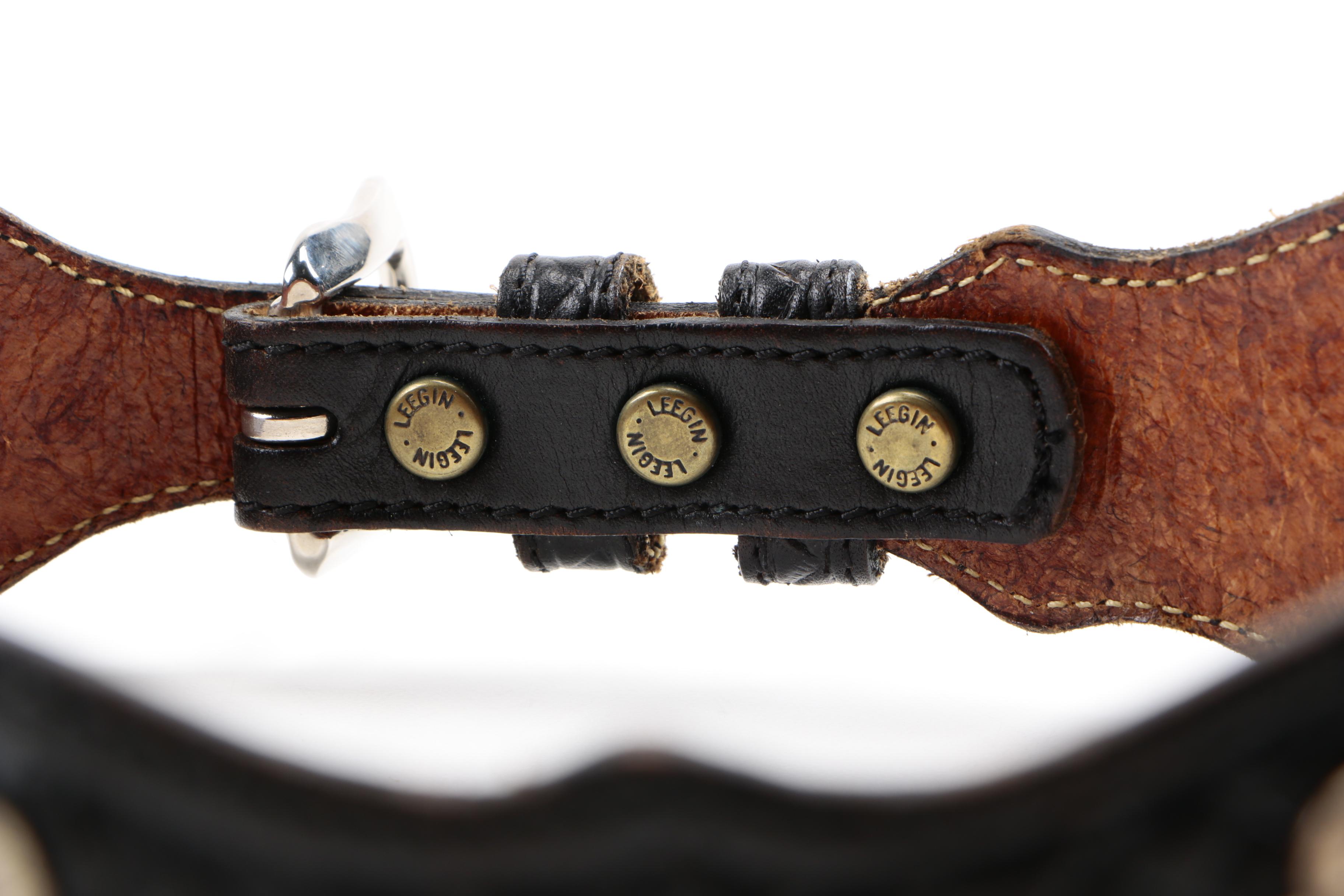 Leather Belts Including an Yves Saint Laurent Belt Buckle