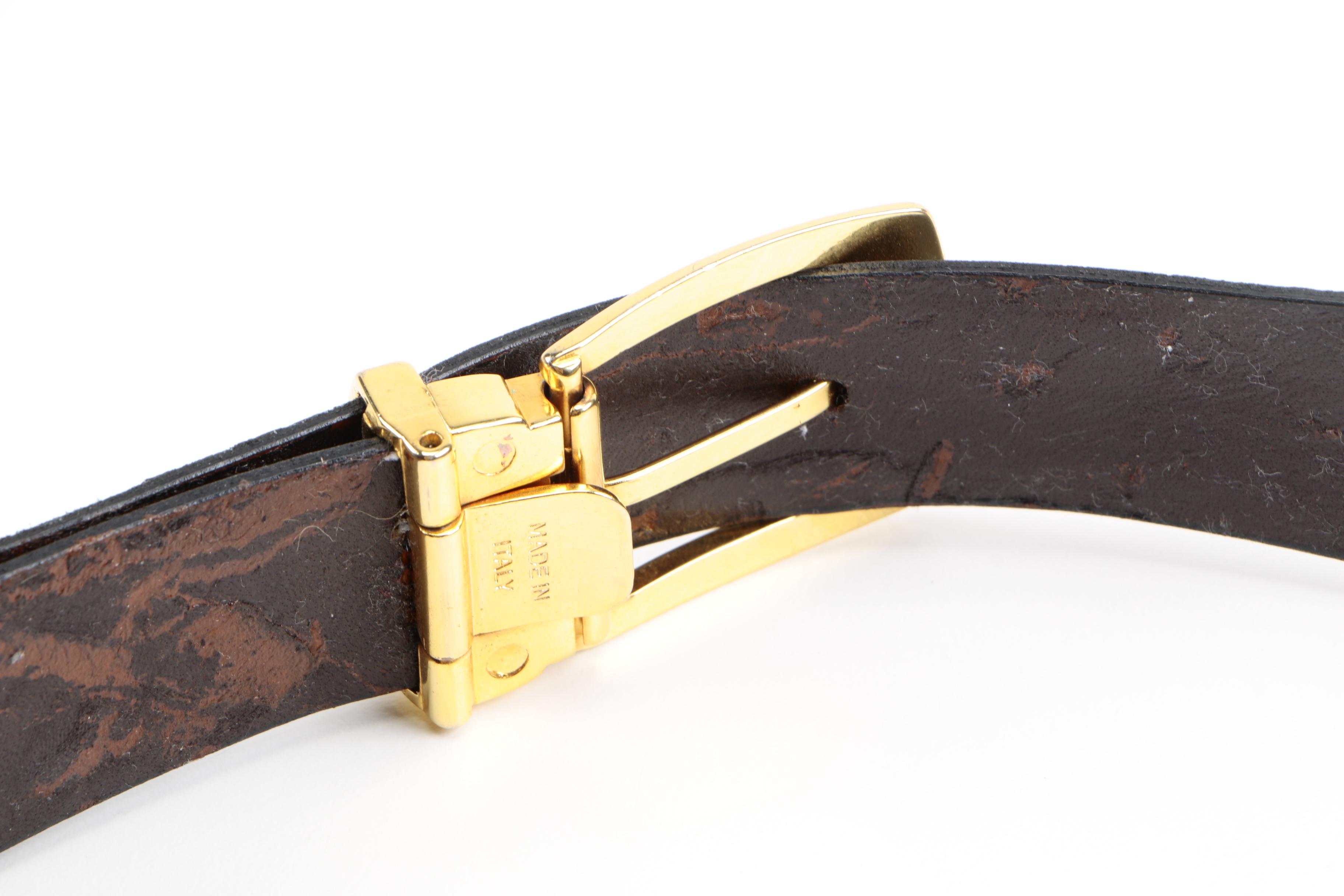 Leather Belts Including an Yves Saint Laurent Belt Buckle