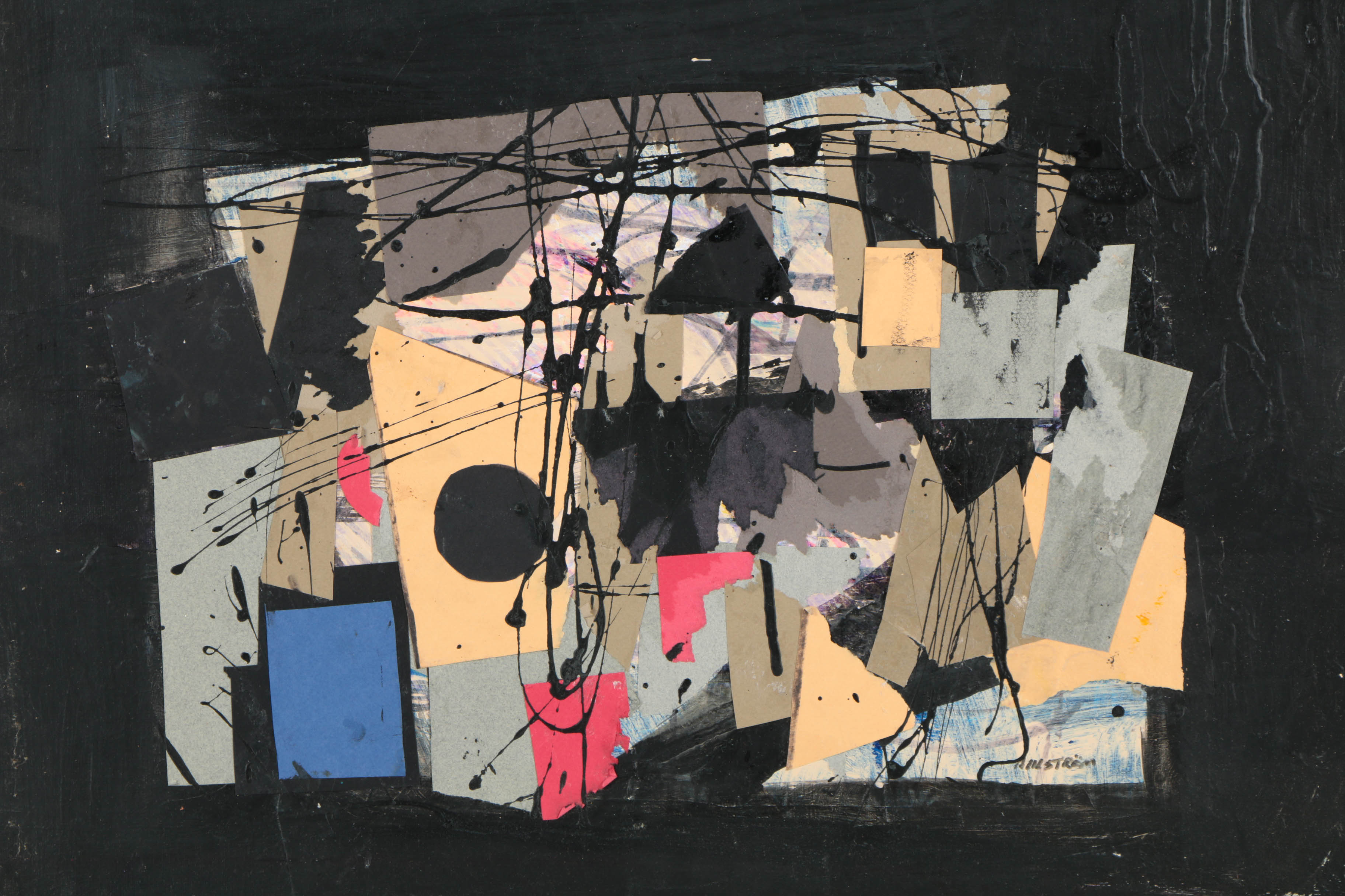 Collection of Ronald Ahlström Abstract Mixed Media Compositions on Canvas Boards