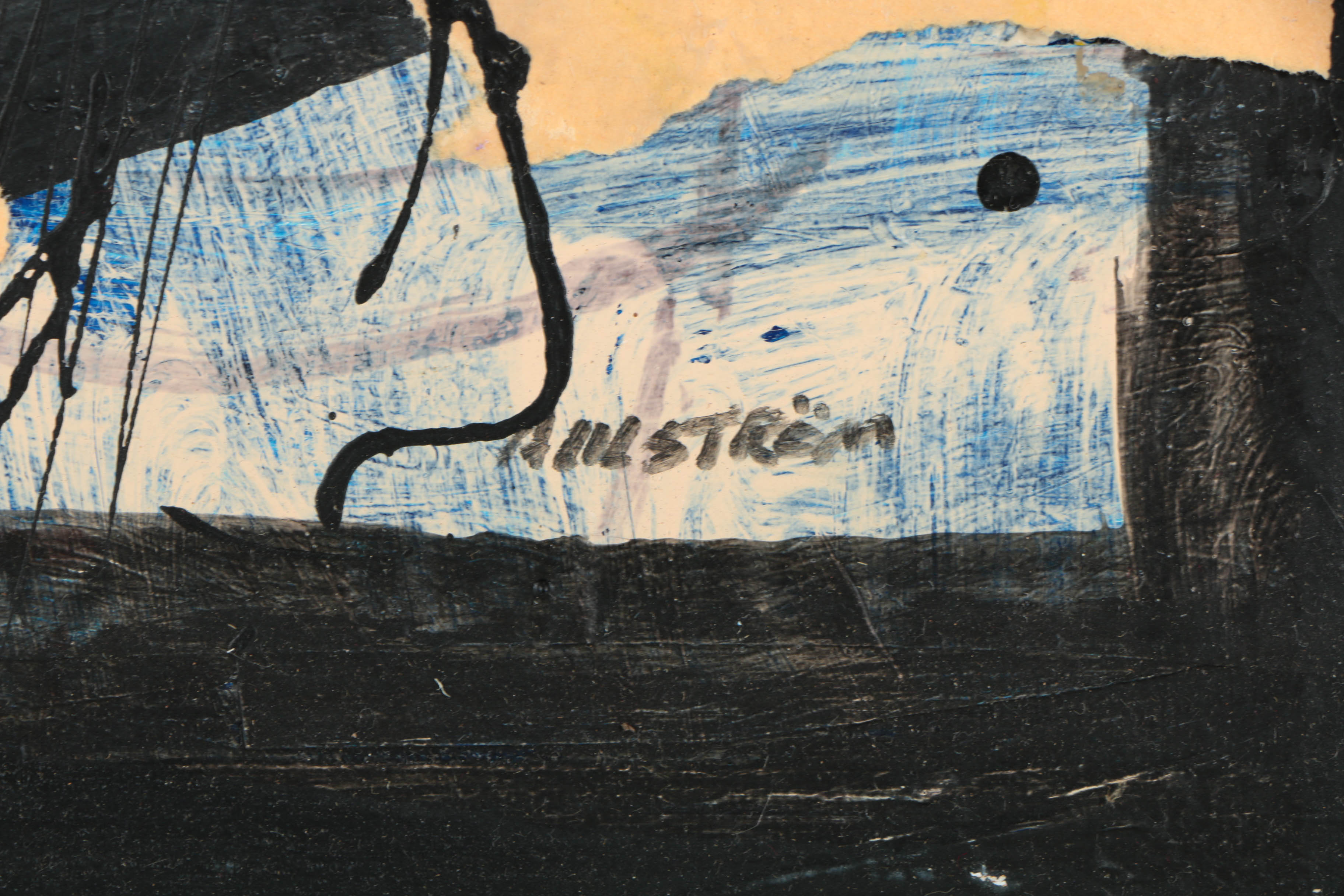 Collection of Ronald Ahlström Abstract Mixed Media Compositions on Canvas Boards