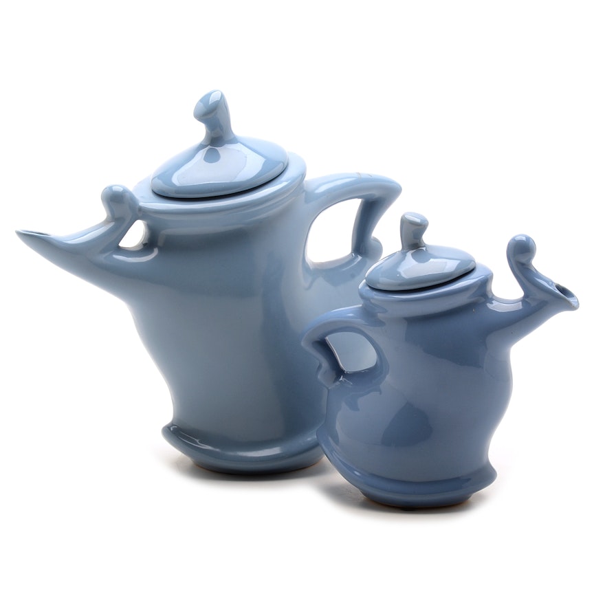 Stylized Slipcast Teapot and Creamer