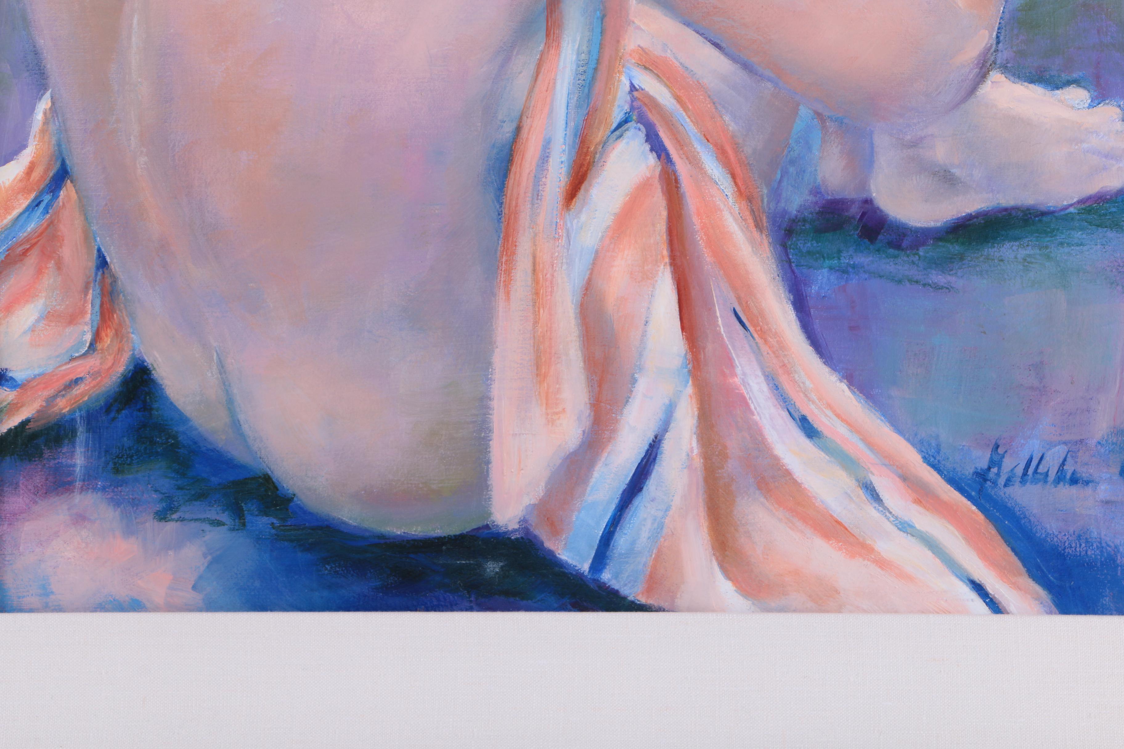 Galleher Oil Painting of a Woman "Nude in Pastel"