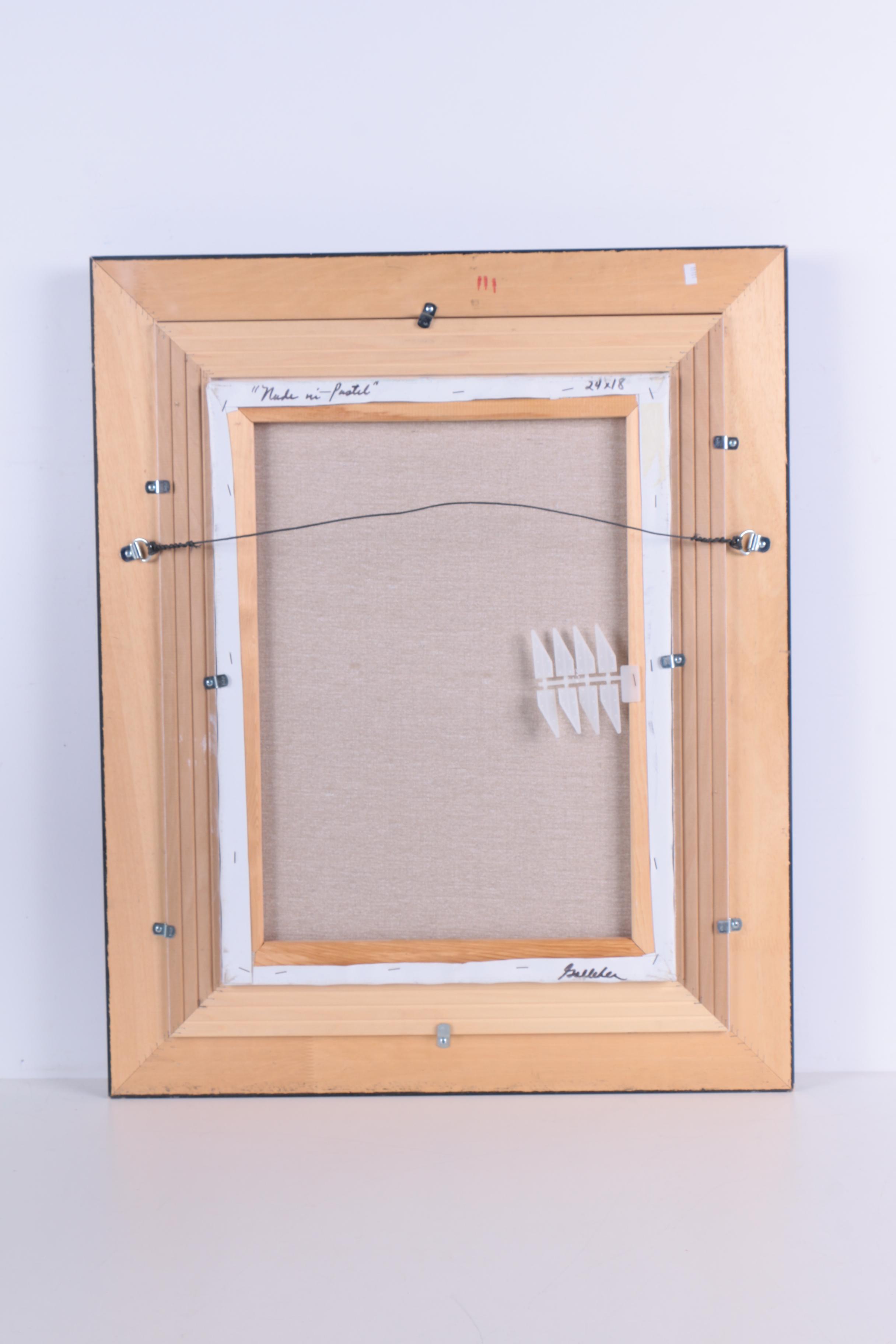 Galleher Oil Painting of a Woman "Nude in Pastel"