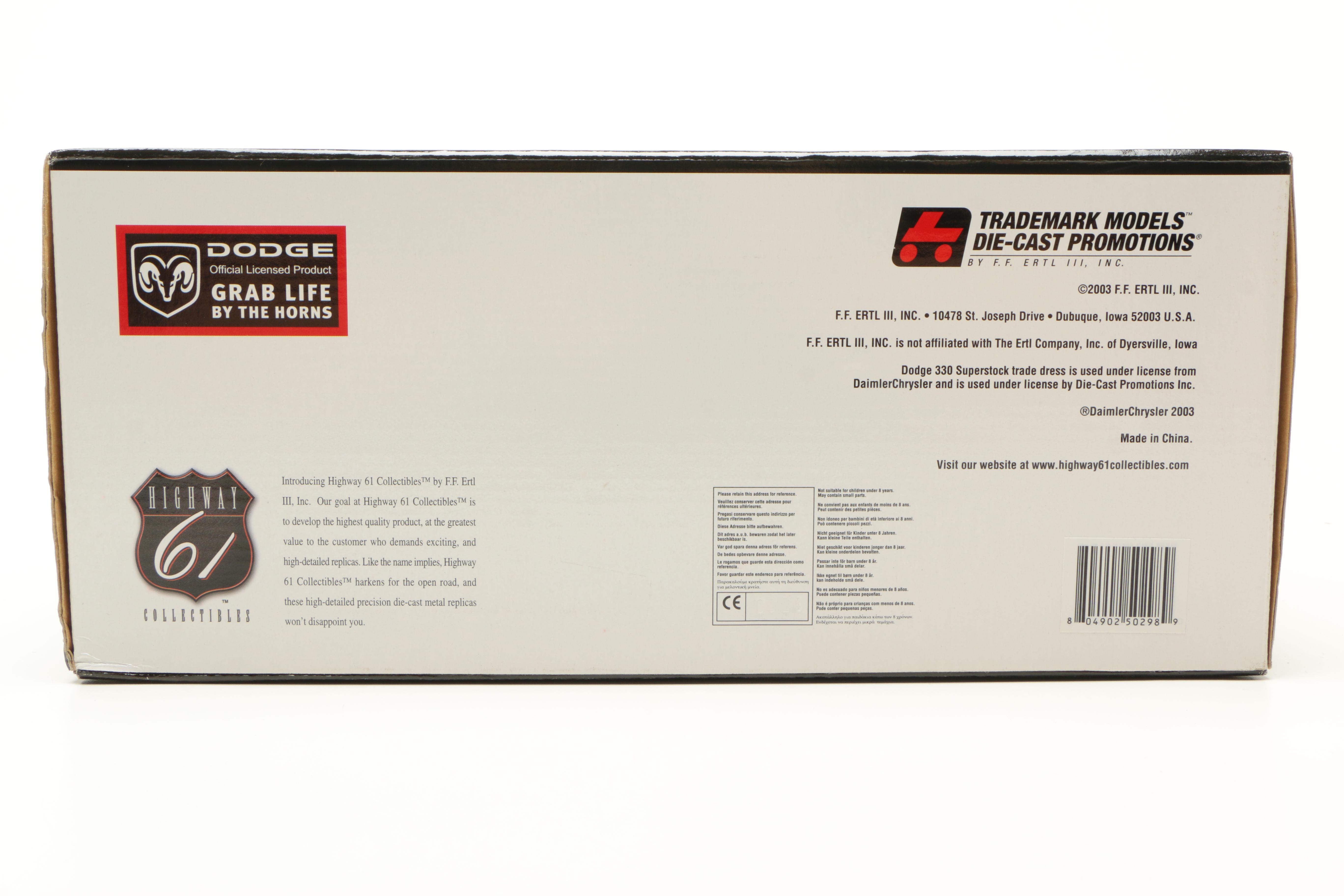 Highway 61 Collectibles 1964 Dodge 330 Superstock Die Cast Cars