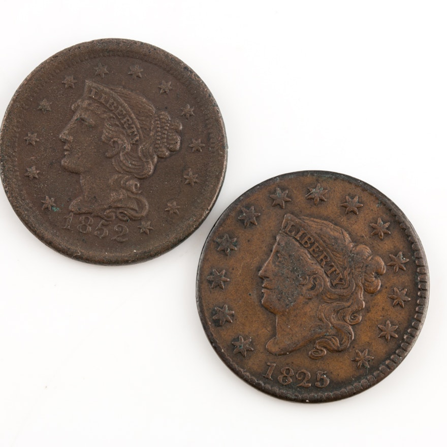 1825 and 1852 Liberty Head Cents