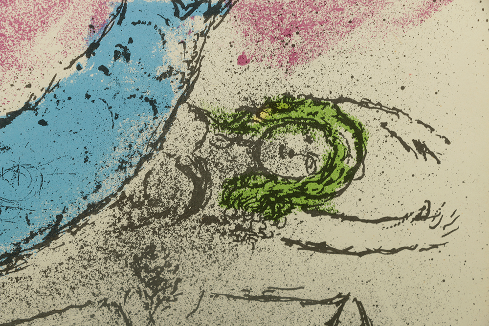 Marc Chagall Color Lithograph on Paper "Le Poisson Bleu"