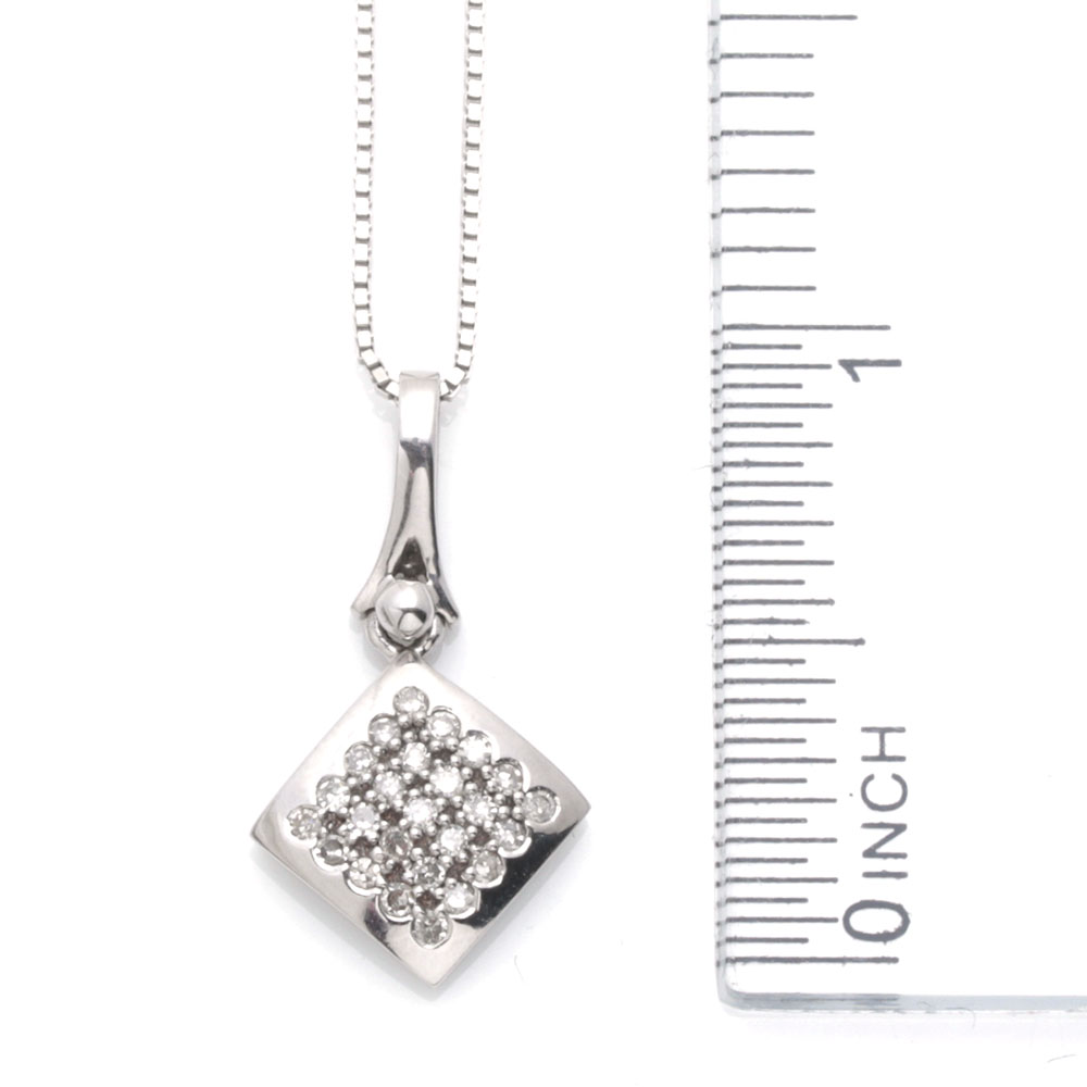 14K and 18K White Gold Diamond Necklace
