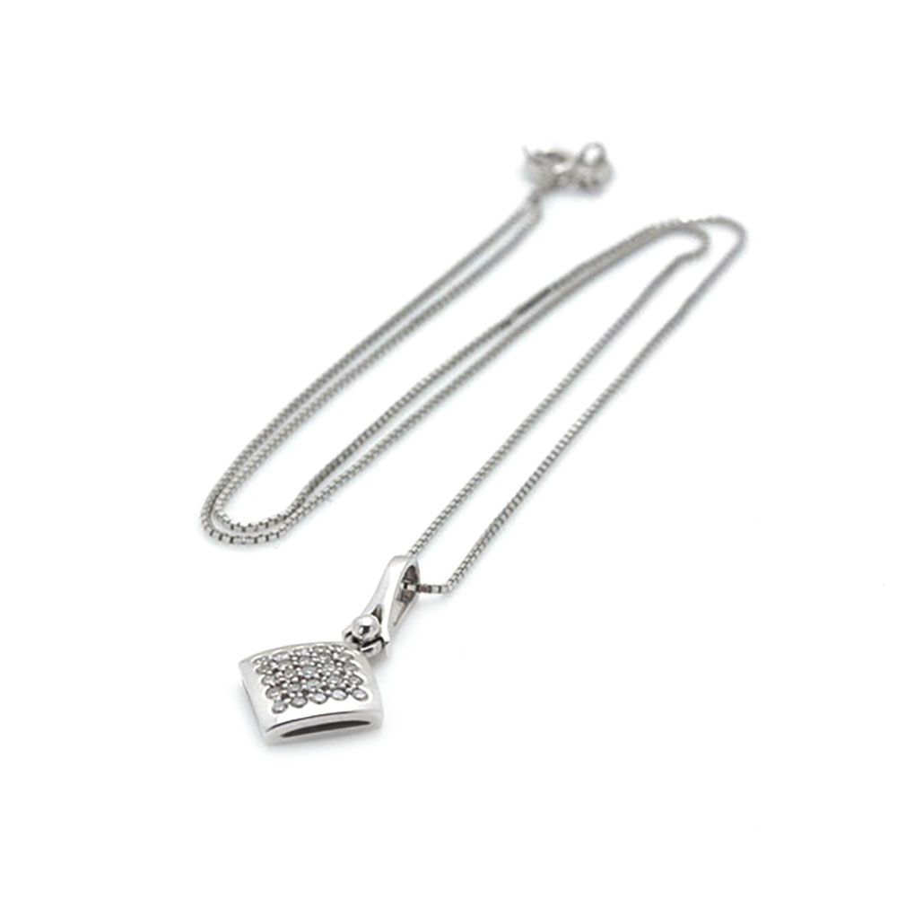 14K and 18K White Gold Diamond Necklace