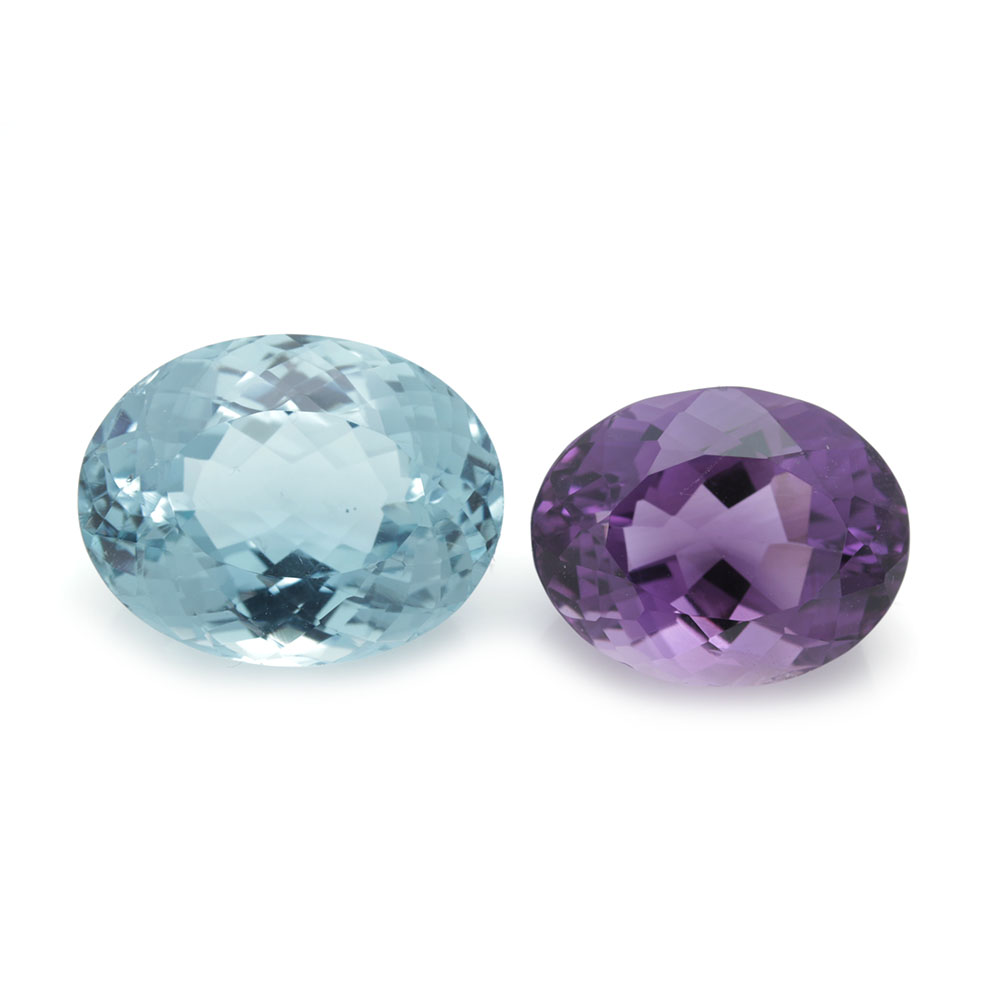 Loose 25.50 CT Blue Topaz and 16.40 CT Amethyst Gemstones