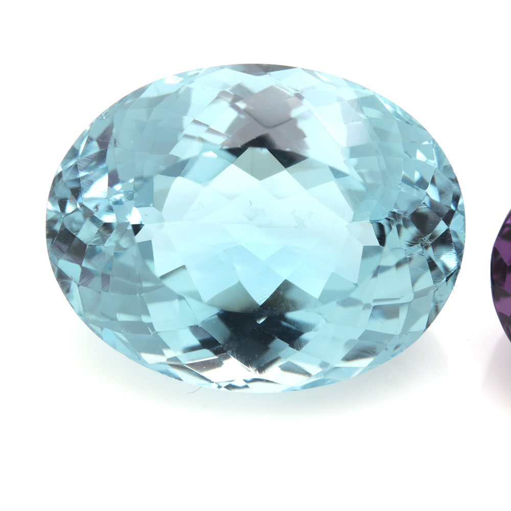 Loose 25.50 CT Blue Topaz and 16.40 CT Amethyst Gemstones