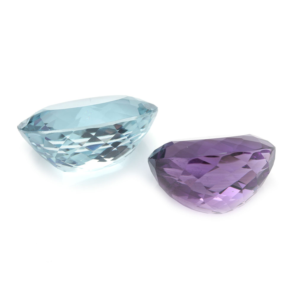 Loose 25.50 CT Blue Topaz and 16.40 CT Amethyst Gemstones