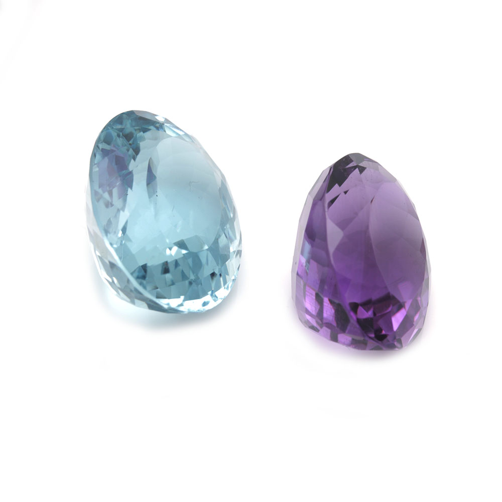 Loose 25.50 CT Blue Topaz and 16.40 CT Amethyst Gemstones