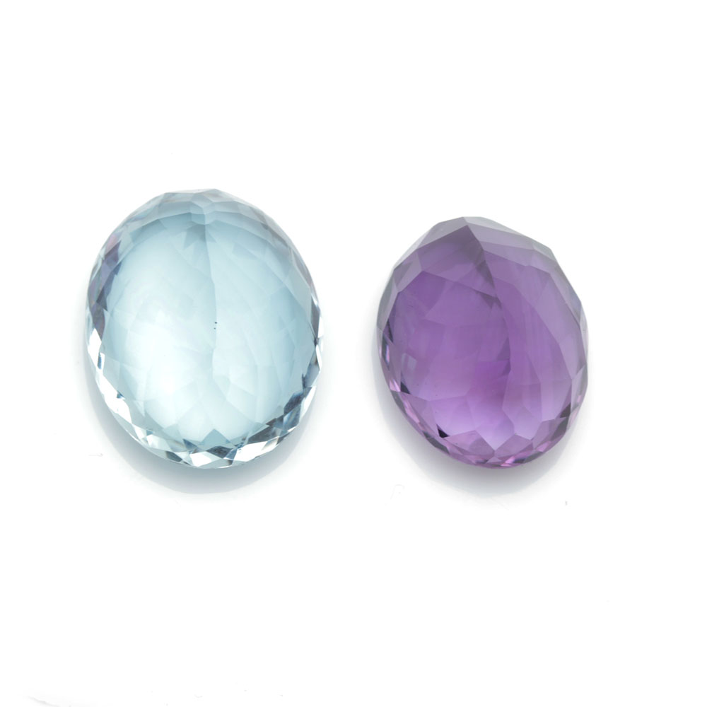 Loose 25.50 CT Blue Topaz and 16.40 CT Amethyst Gemstones